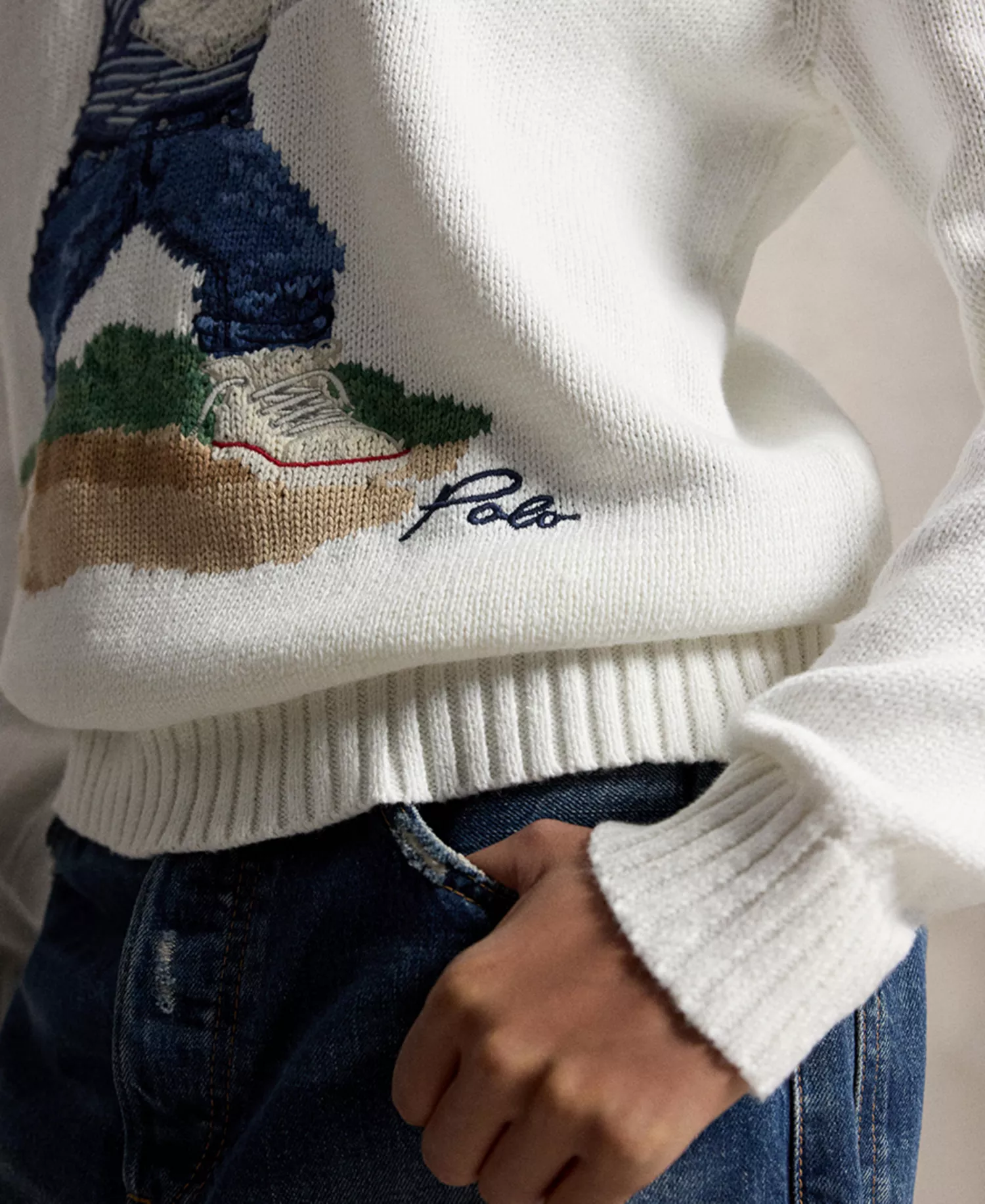 Men's and Women's Crewneck Sweater - Deckwash White Combo - 2XL