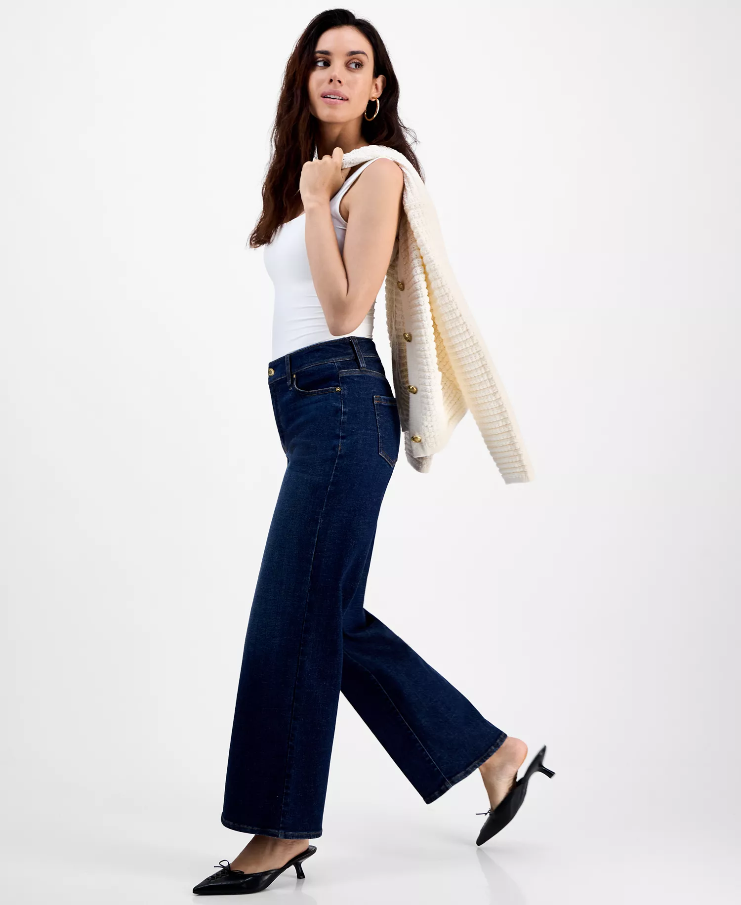 Petite High-Rise Wide-Leg Jeans, Macy's Exclusive - Essex - 0P