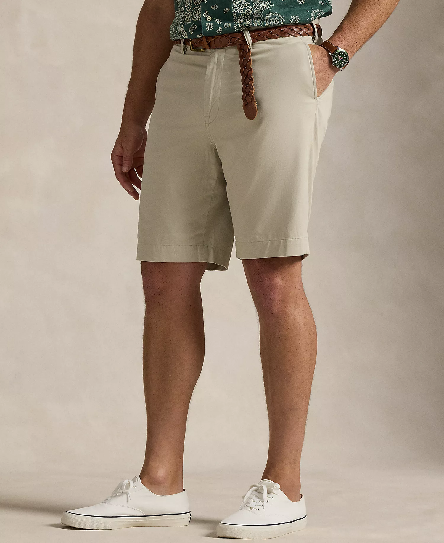 Men's Big & Tall Stretch Classic-Fit Chino Shorts - Classic Stone - 38T