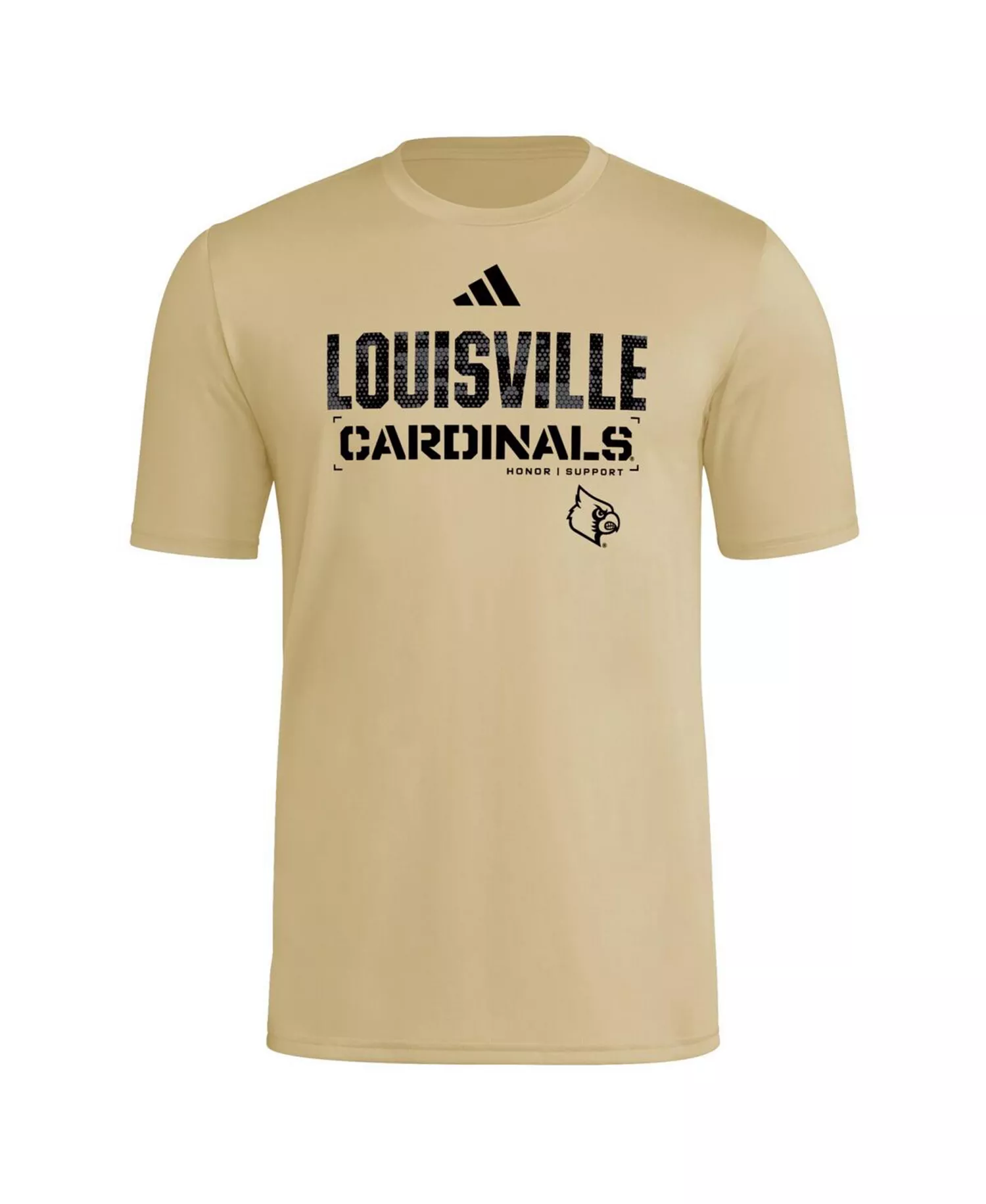Men's Natural Louisville Cardinals 2025 Military Appreciation Pre-Game AEROREADY T-Shirt - Natural - L