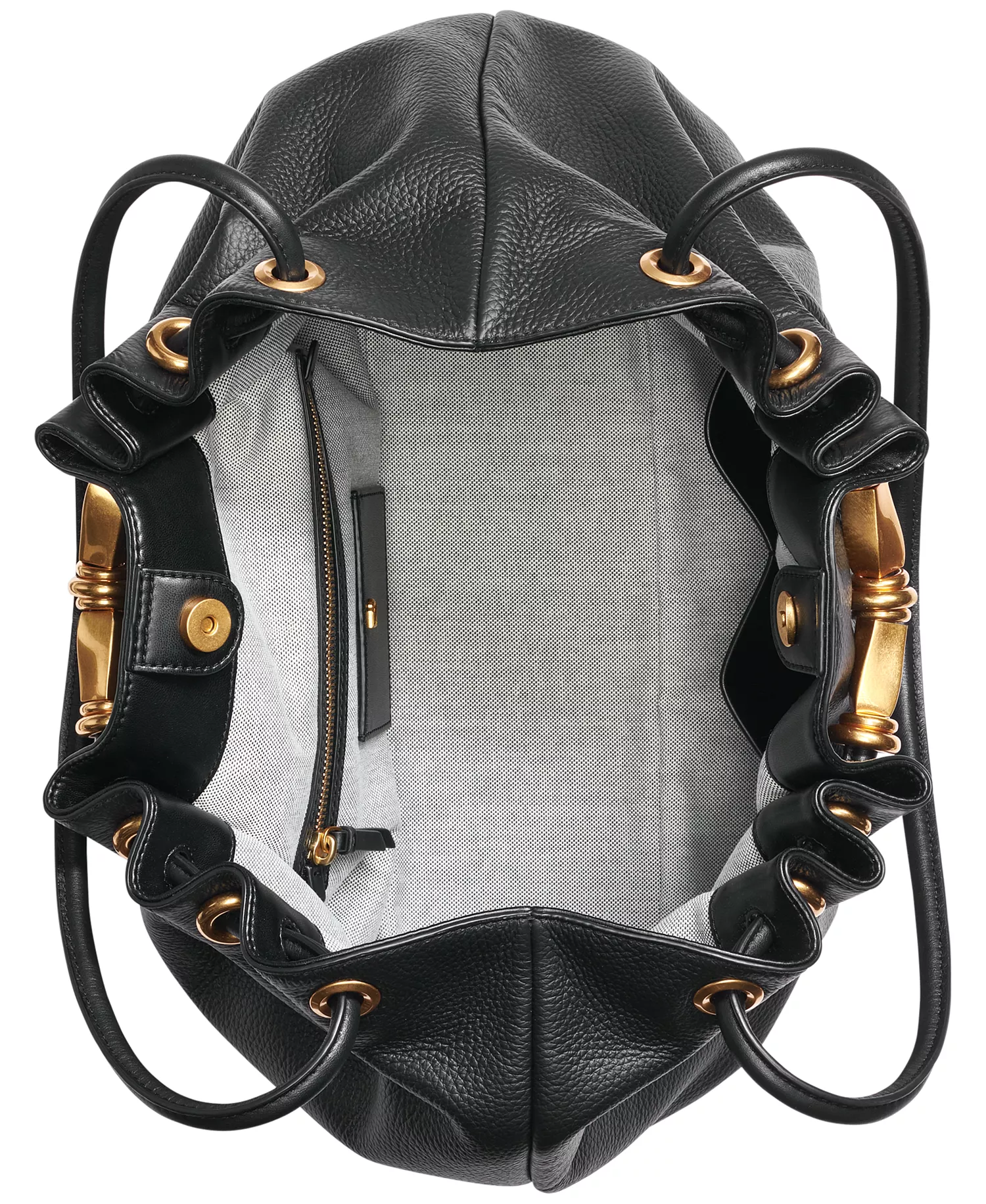 Seacliff Leather Tote - Black/gold - NO SIZE
