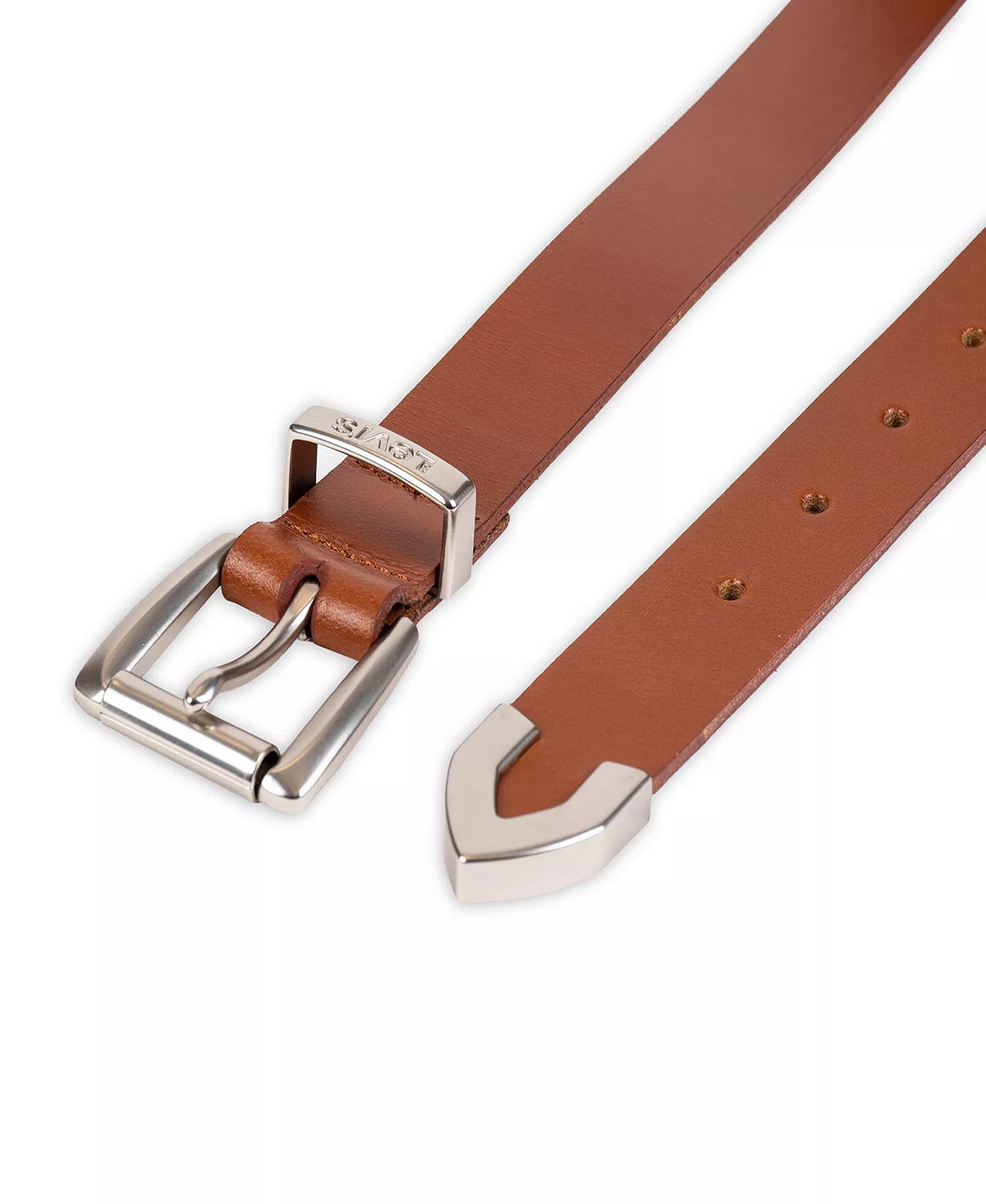 Women's Western Metal Tip End Leather Extended Size Belt - Tan - 2X
