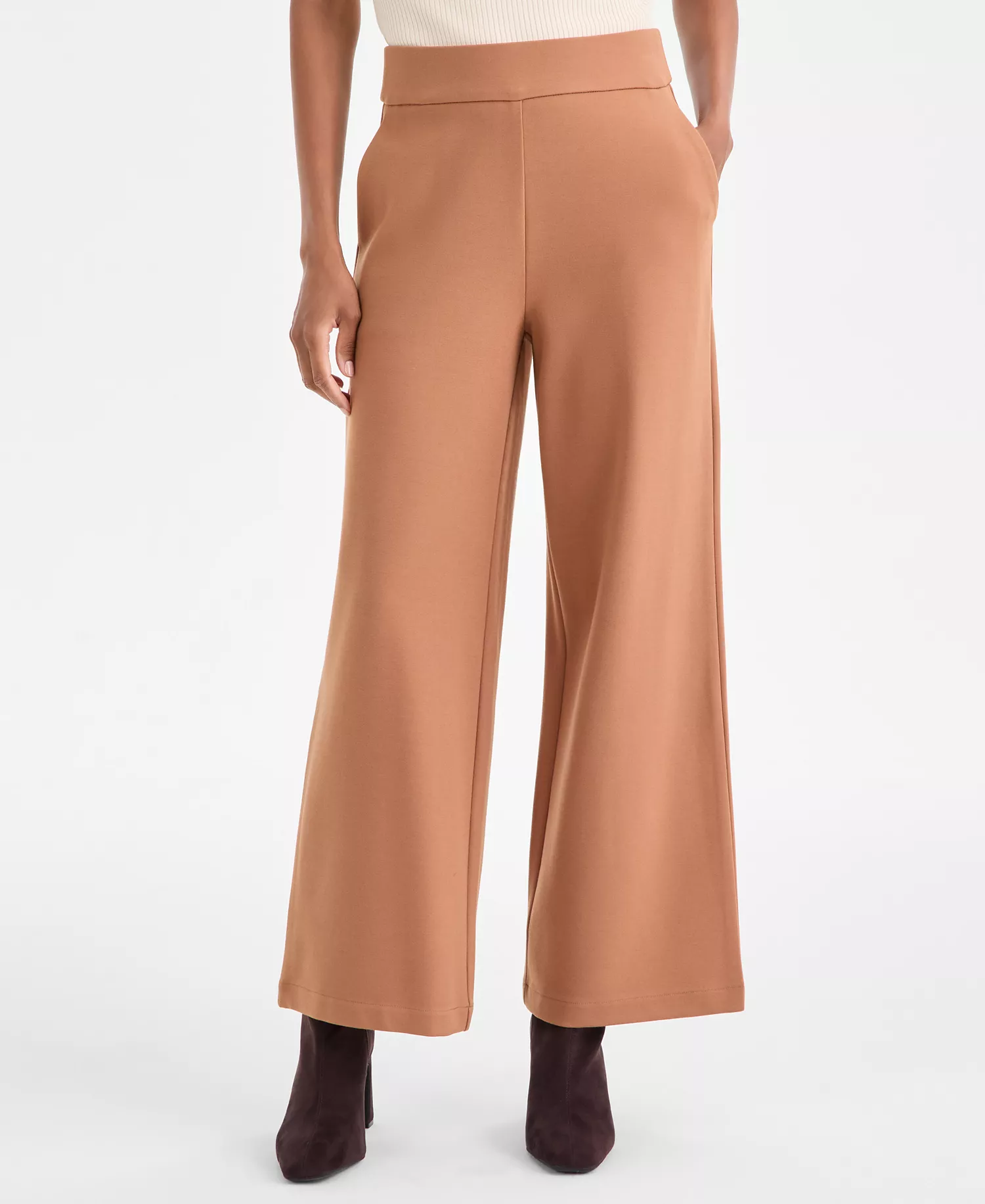 Petite Wide-Leg Pants, Macy's Exclusive - Brown Saira - P/L