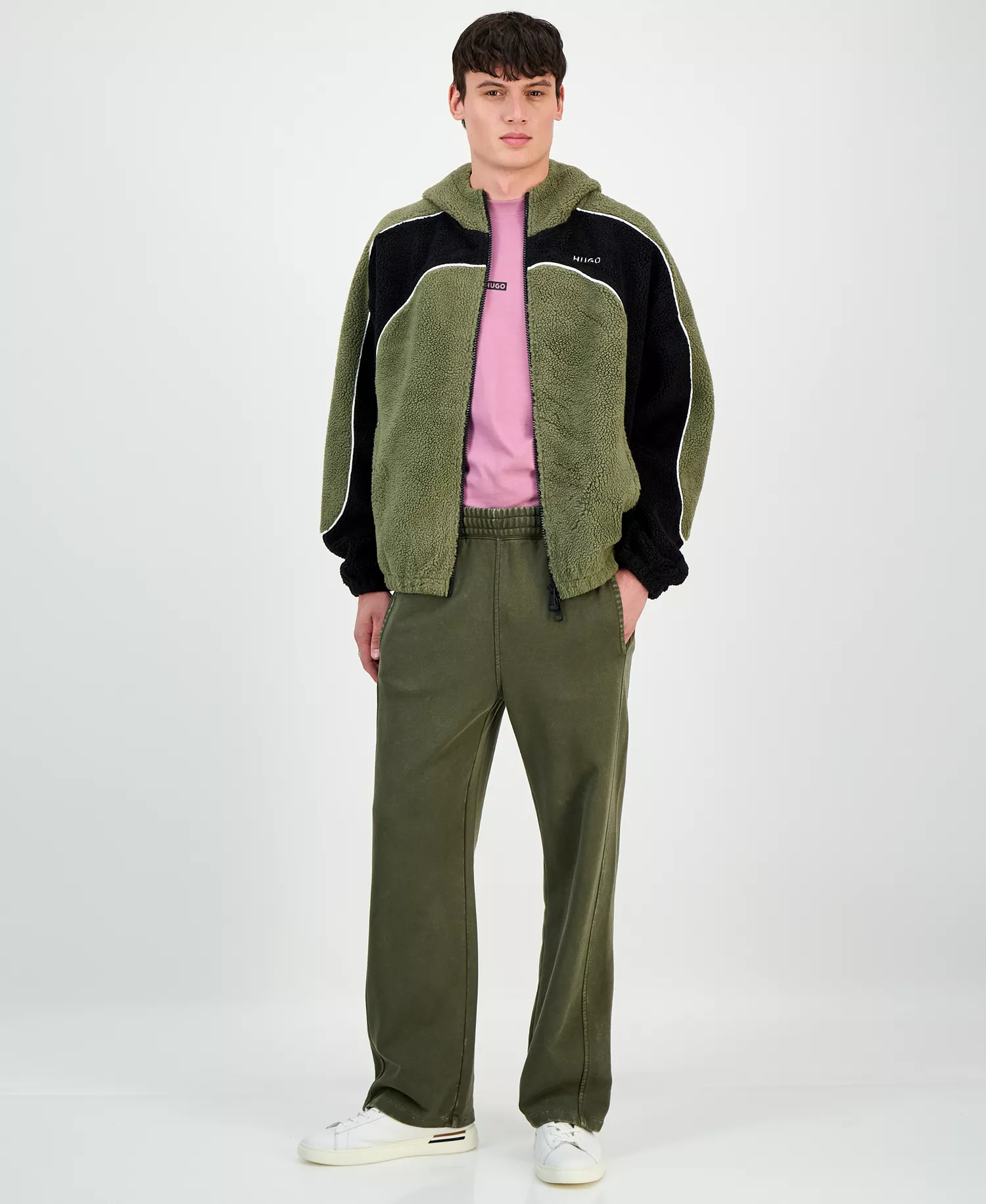 Men's Neddyzo Zip-Front Hooded Jacket - Green - 2XL