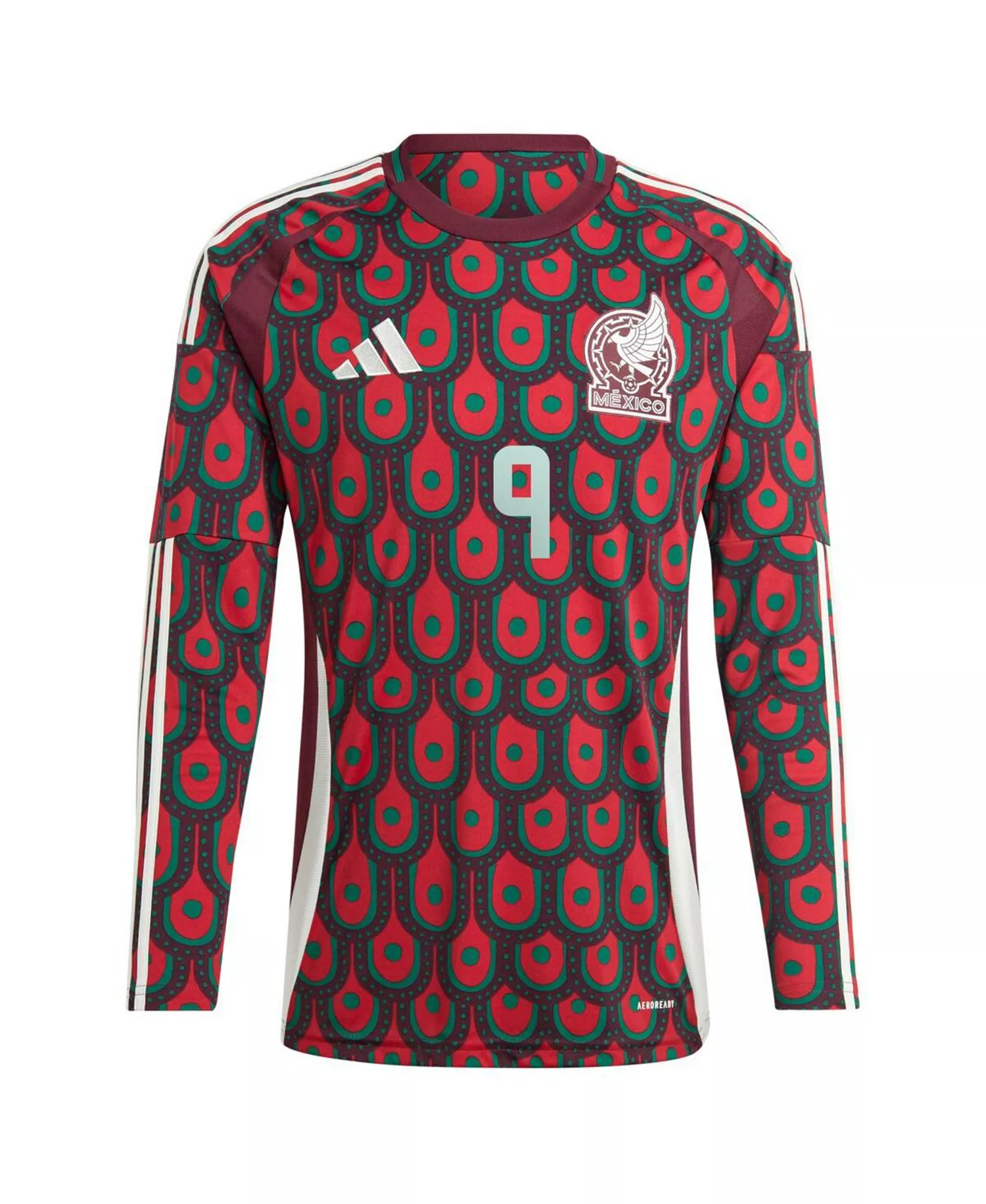 Men's Raul Jimenez Burgundy Mexico National Team 2024 Home Replica Player Long Sleeve Jersey - Burgundy - L