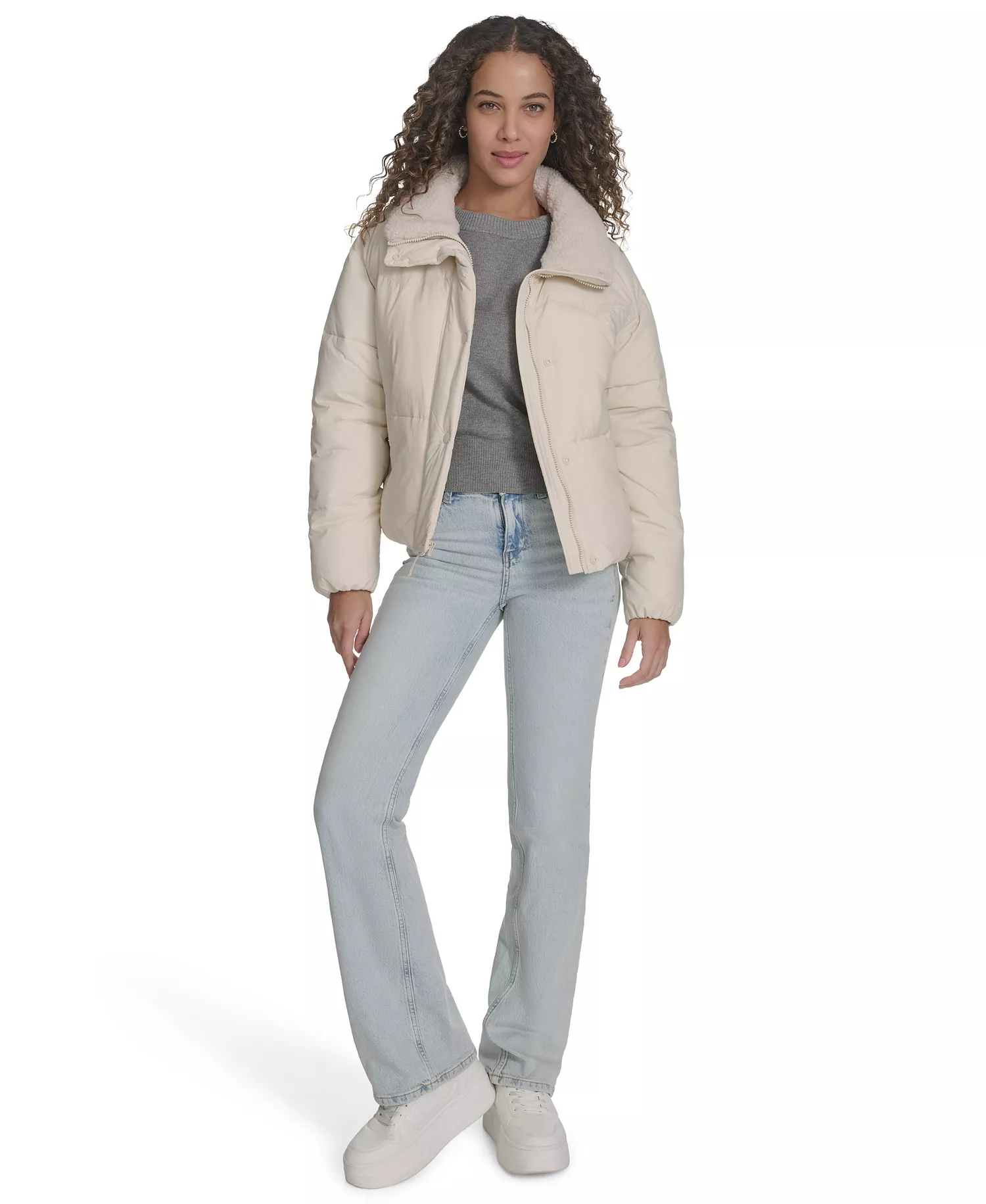 Women's Regular Western Puffer Jacket - Almond Milk - L