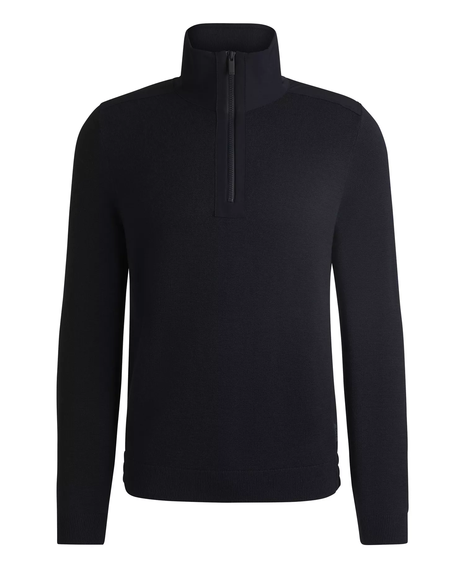 Men's Softshell Trims Zip-Neck Sweater - Dark Blue - L