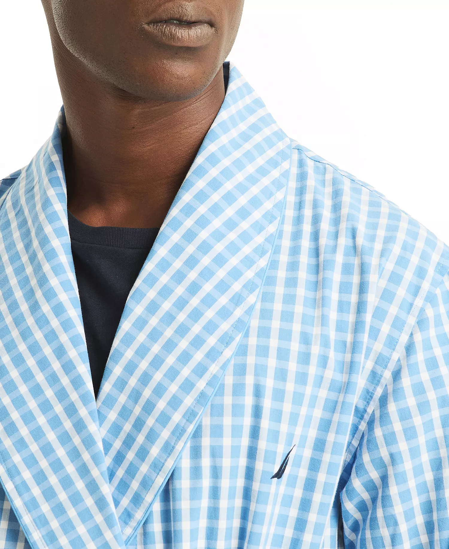 Men's Crafted Plaid Robe - Blue Yonder - L/XL