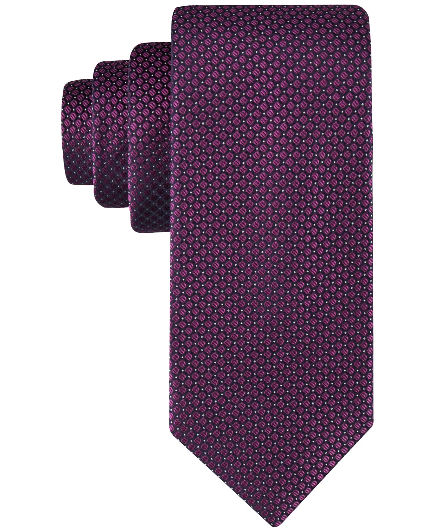 Men's Steel Micro-Dot Solid Tie - Berry - ONE SIZE