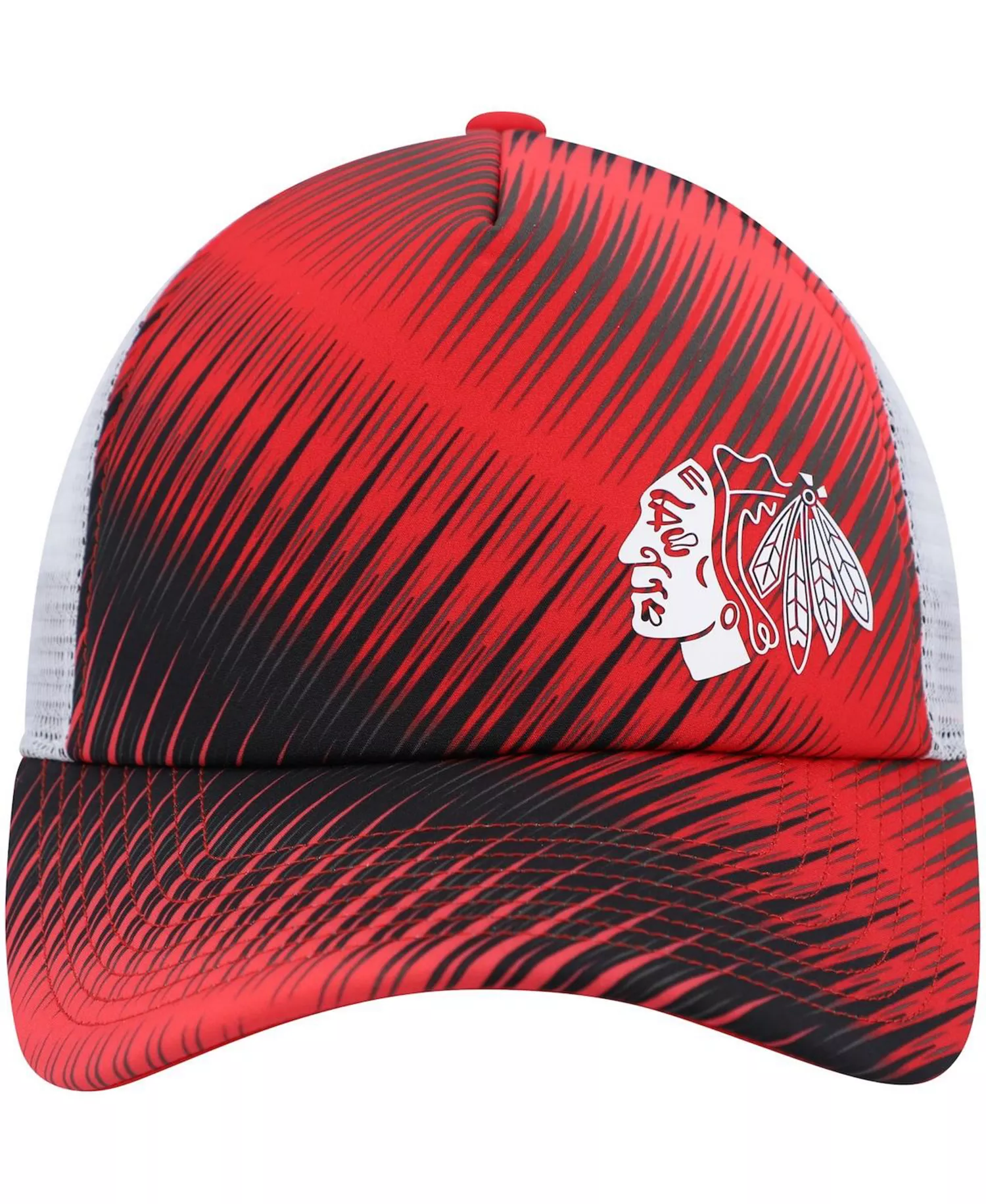 Women's Red, White Chicago Blackhawks Graphic Foam Trucker Snapback Hat - Red, White - OSFM