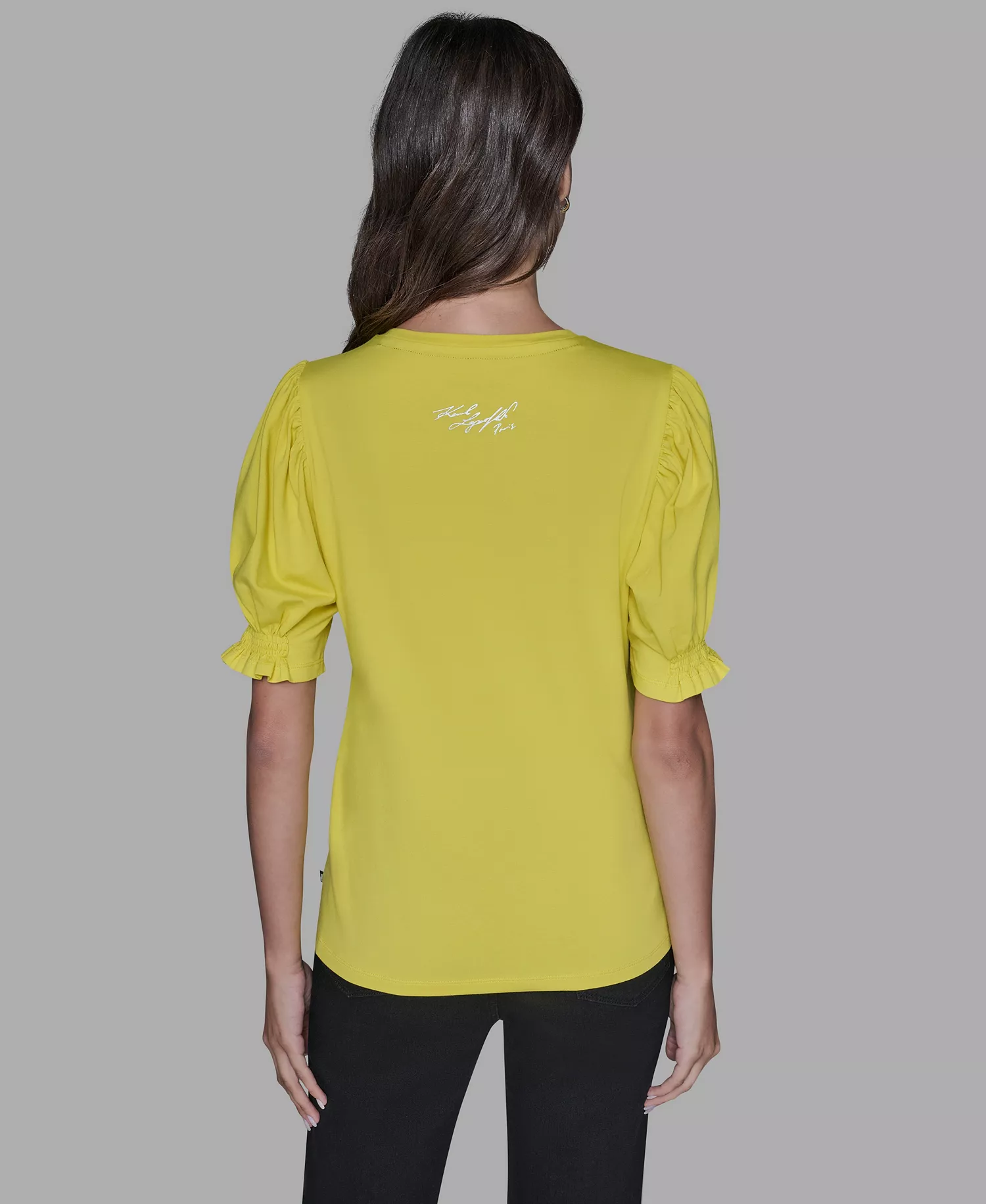 Women's Puff Sleeves T-Shirt - Lime - L