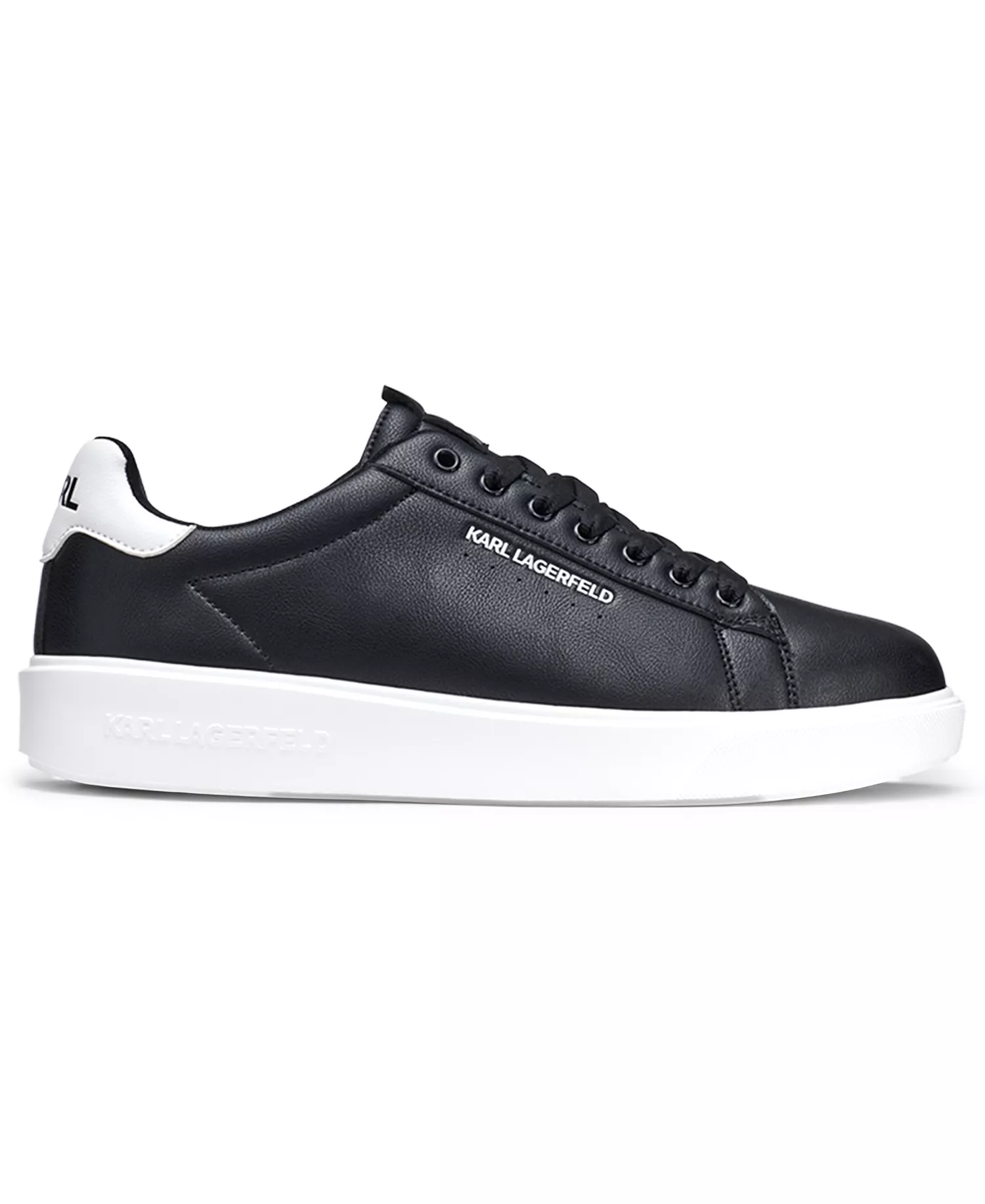 Men's Logo Plain-Toe Sneakers - Black - 10