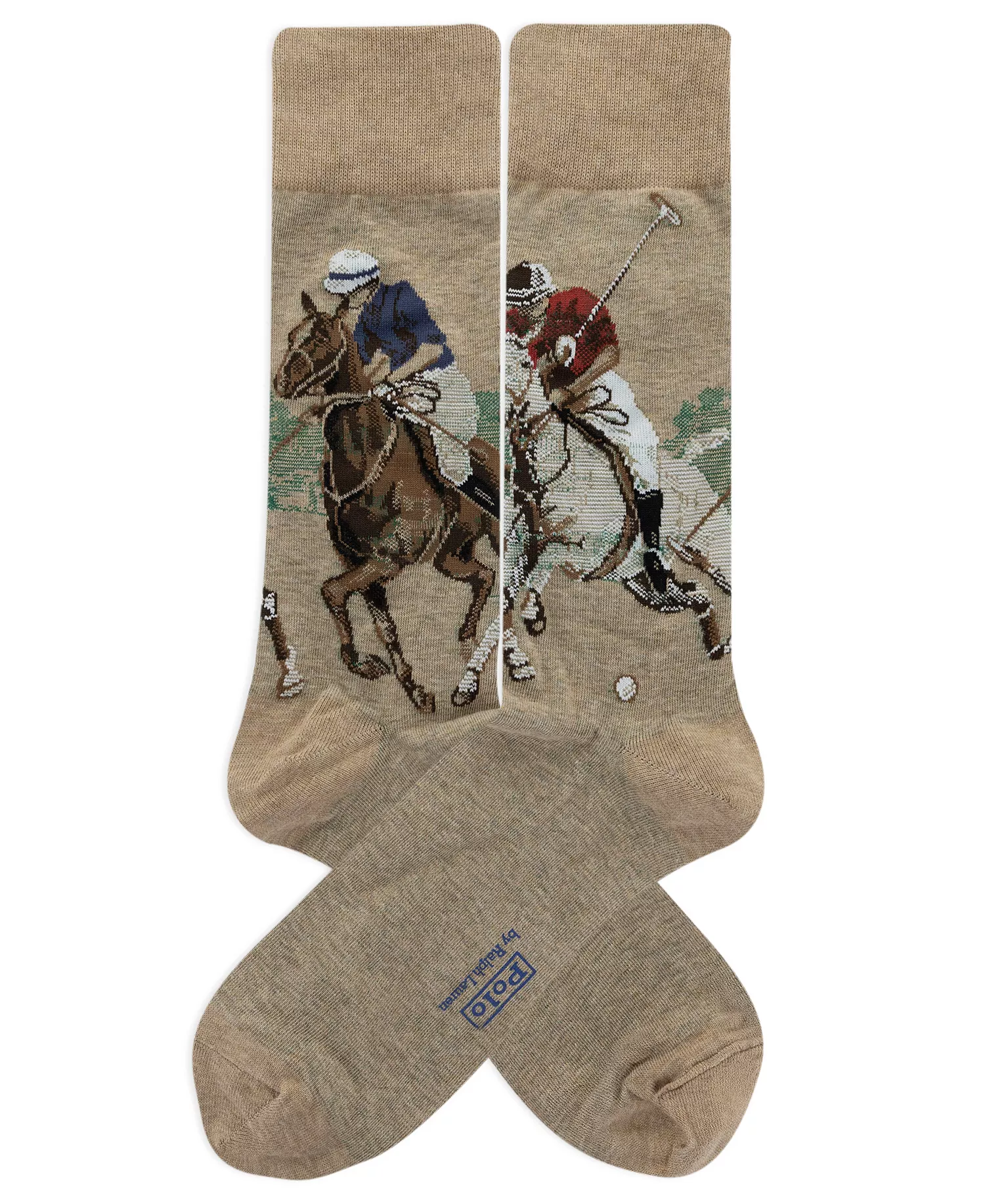 Men's Hyde Park Polo Players Scenic Slack Socks - Tan - 10-13