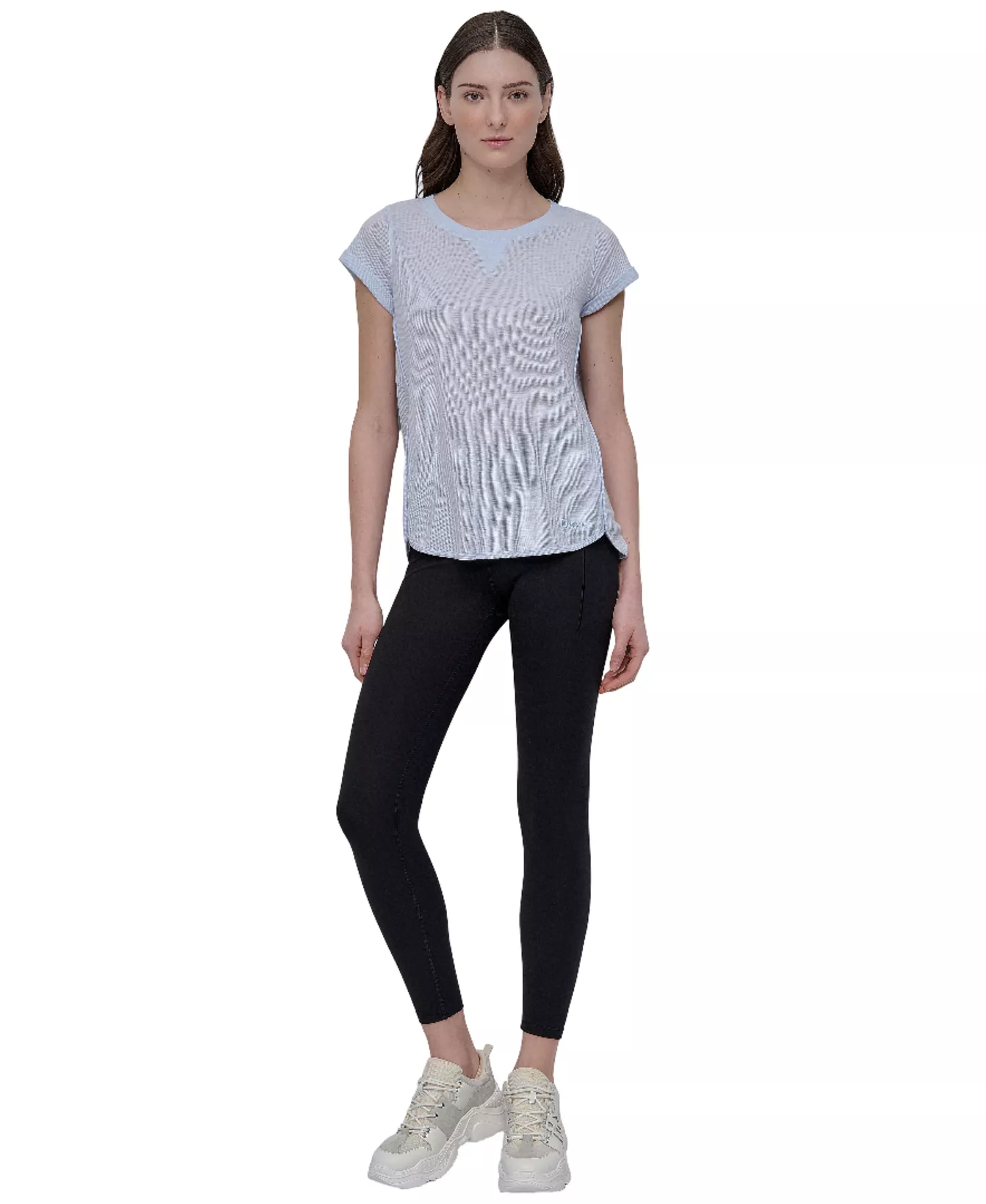 Women's Mini Slub Waffle Short Sleeve Top - Skyway Blue - XS