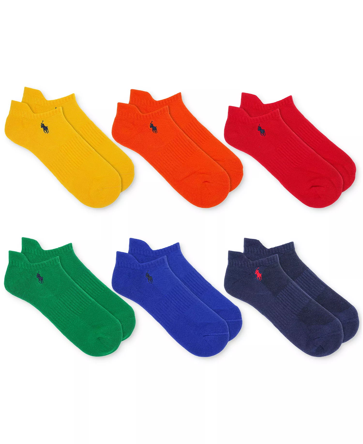 Men's 6-Pk. Performance Colorful Low Cut Socks - Asst - 10-13