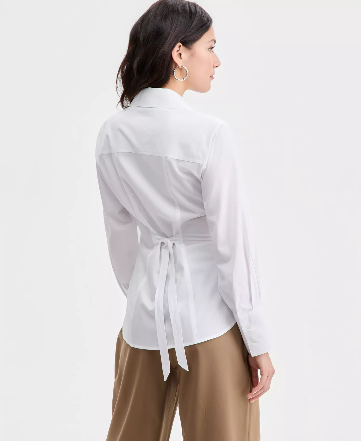 Women's Sculpted Button-Up Shirt, Macy's Exclusive - Bright White - L