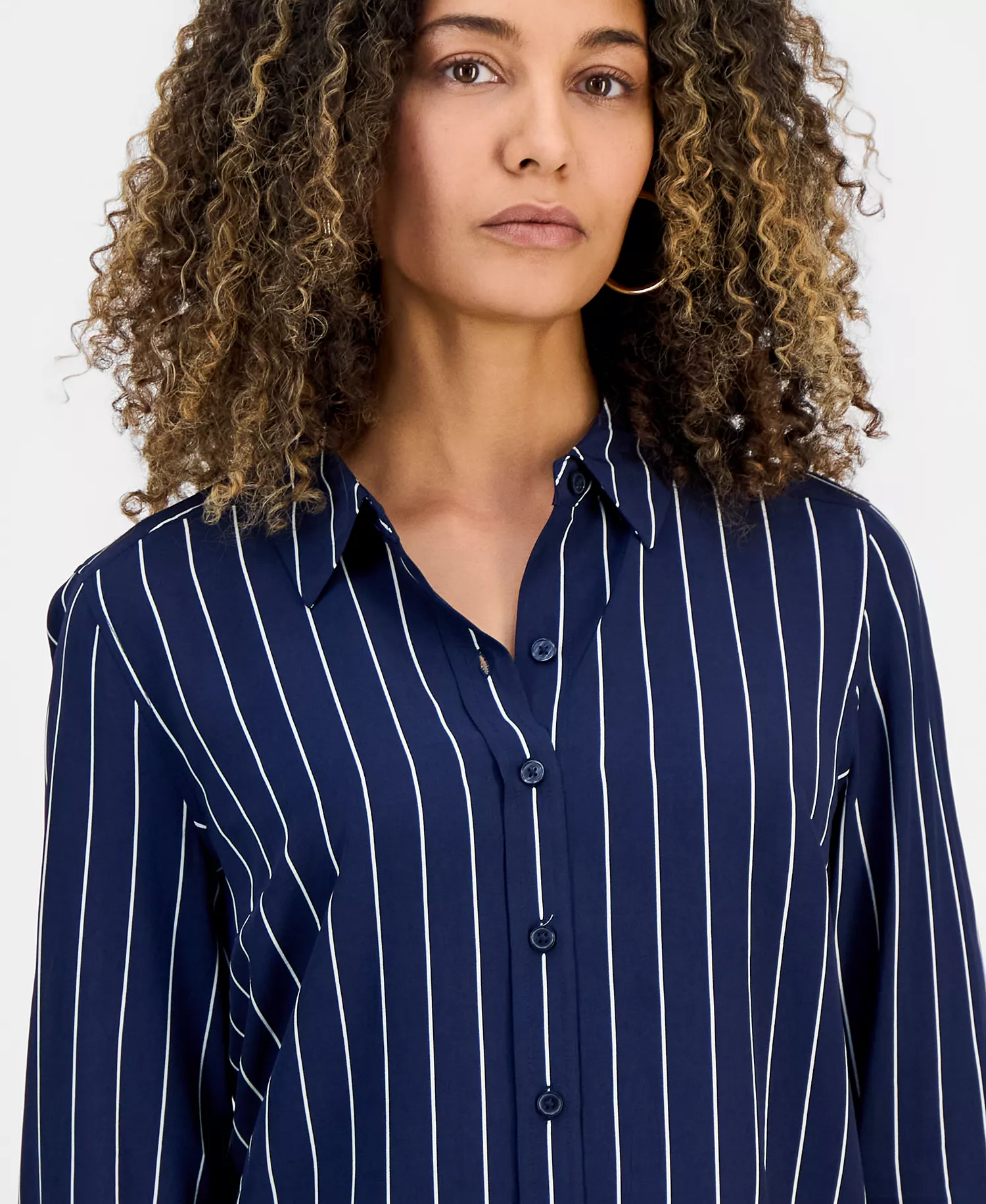 Petite Striped Shirt, Macy's Exclusive - Intrepid Sidley Stripe - P/L