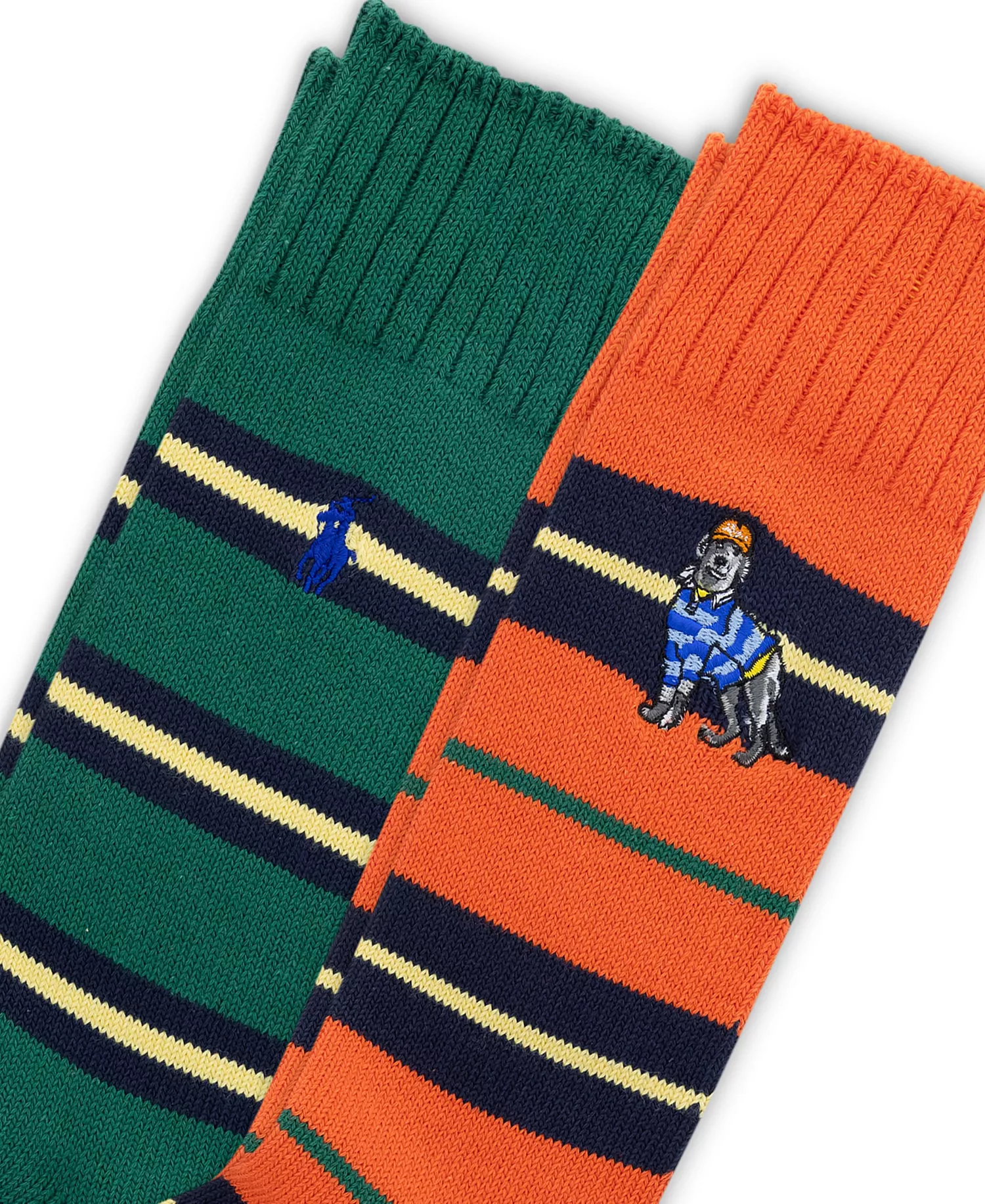 Men's 2-Pack Dog Embroidered Socks - Orange - 7-12