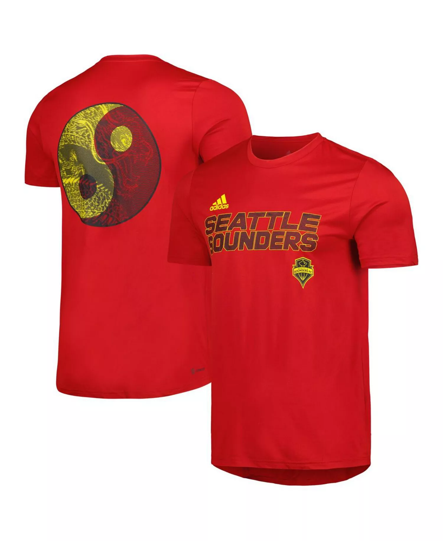 Men's Red Seattle Sounders FC Team Jersey Hook AEROREADY T-shirt - Red - M