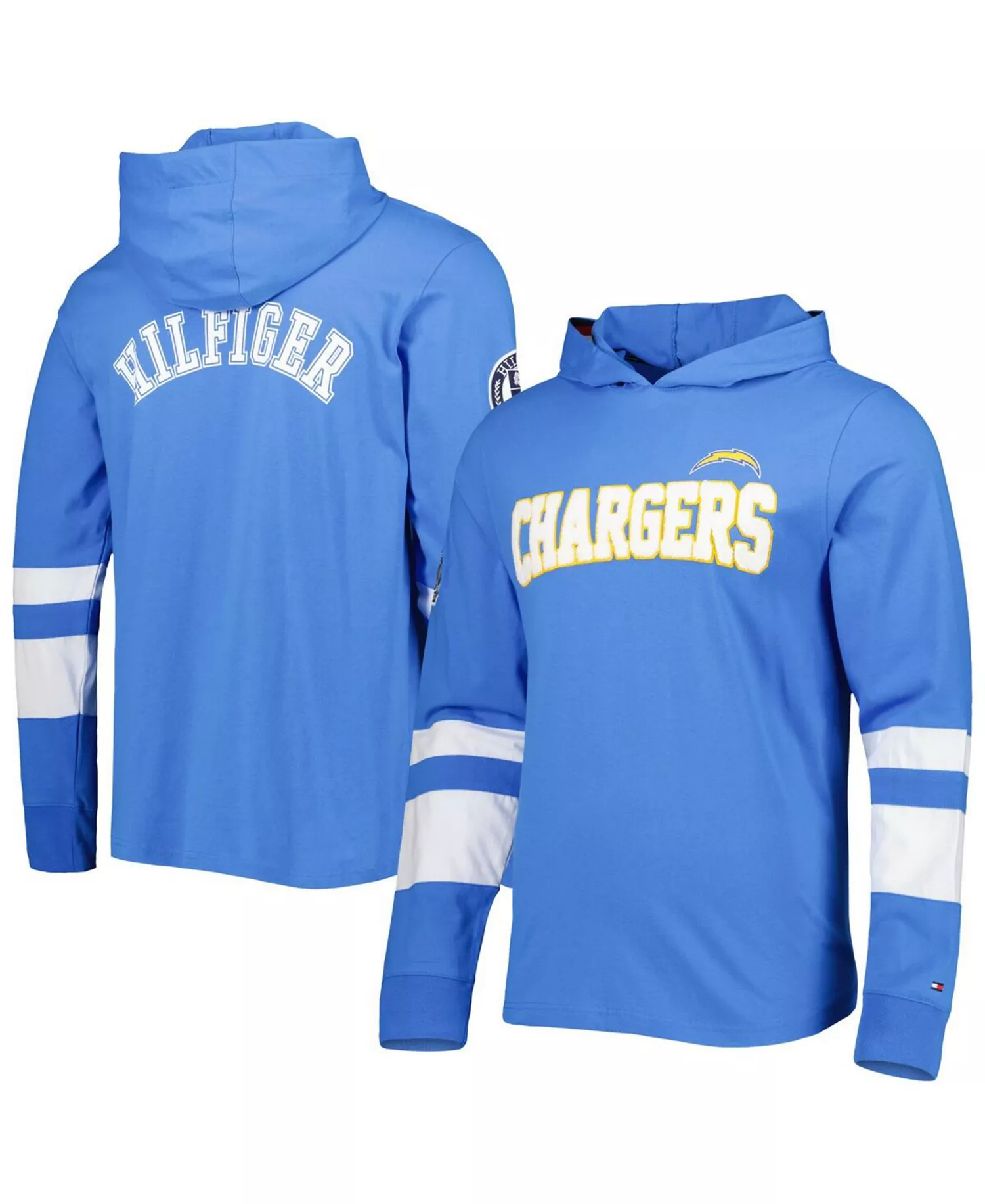 Men's Powder Blue, White Los Angeles Chargers Alex Long Sleeve Hoodie T-shirt - Powder Blue, White - 2XL