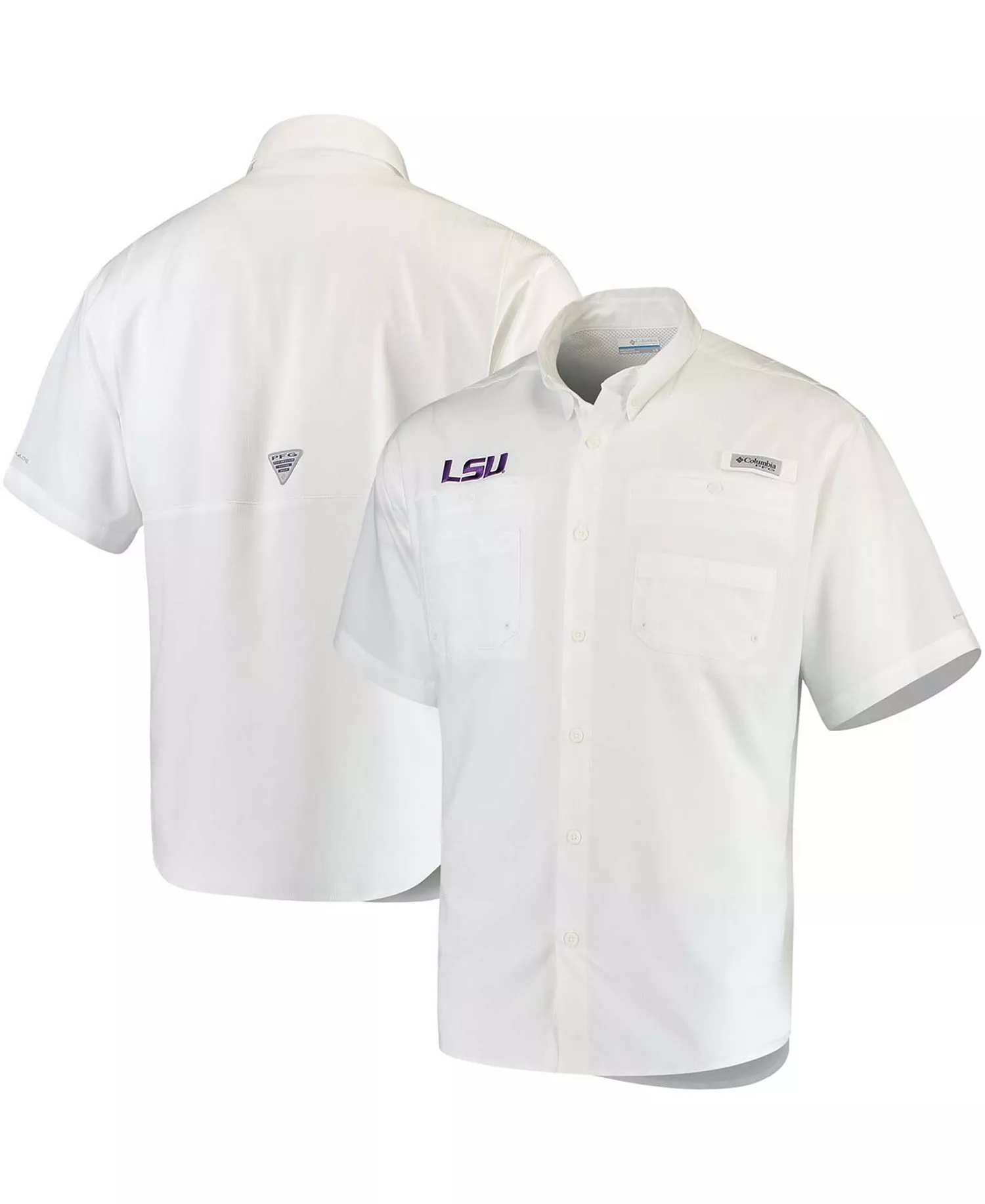 Men's LSU Tigers PFG Tamiami Shirt - White - S