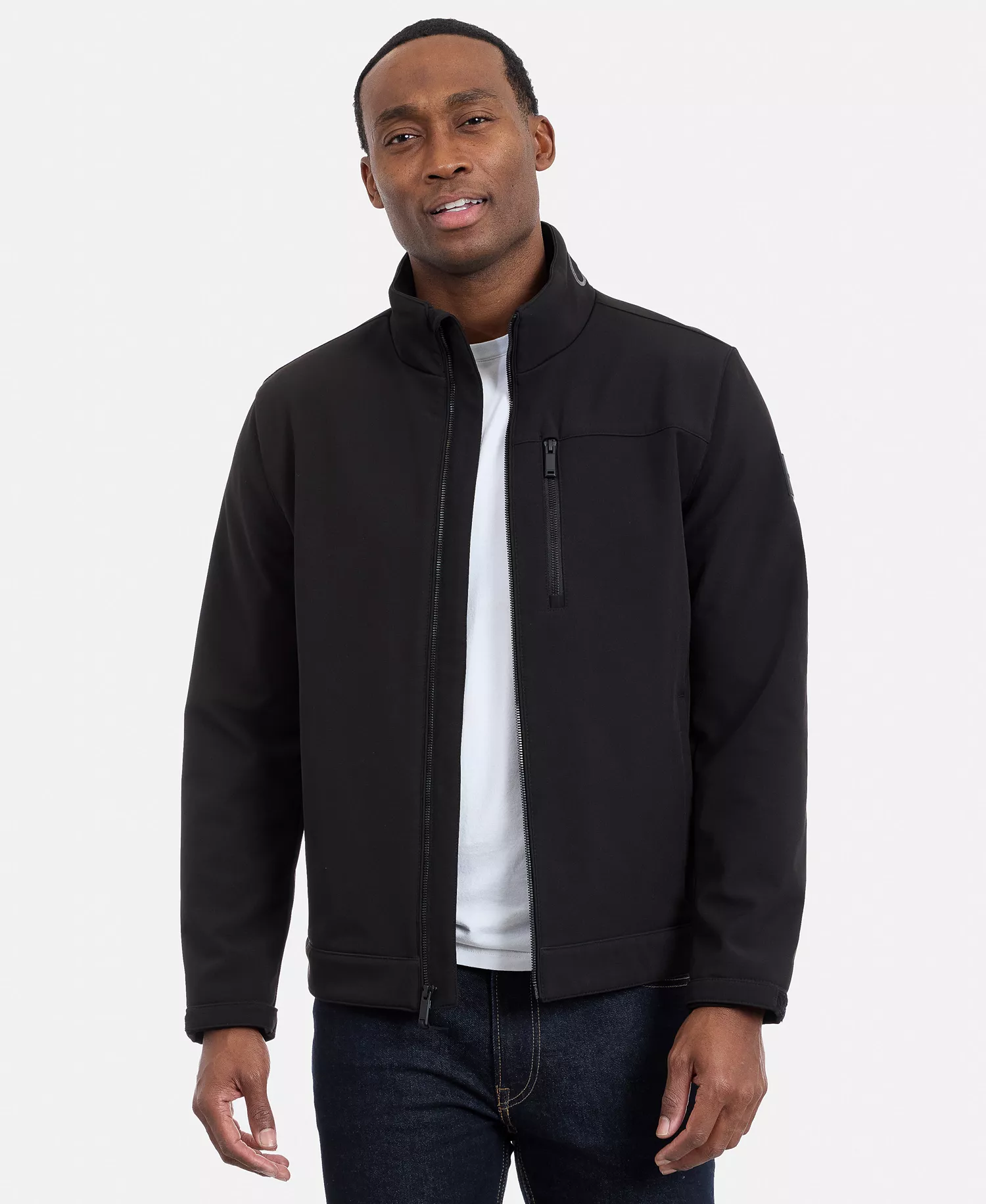 Men's Water Resistant Softshell Jacket - Black - 2XL