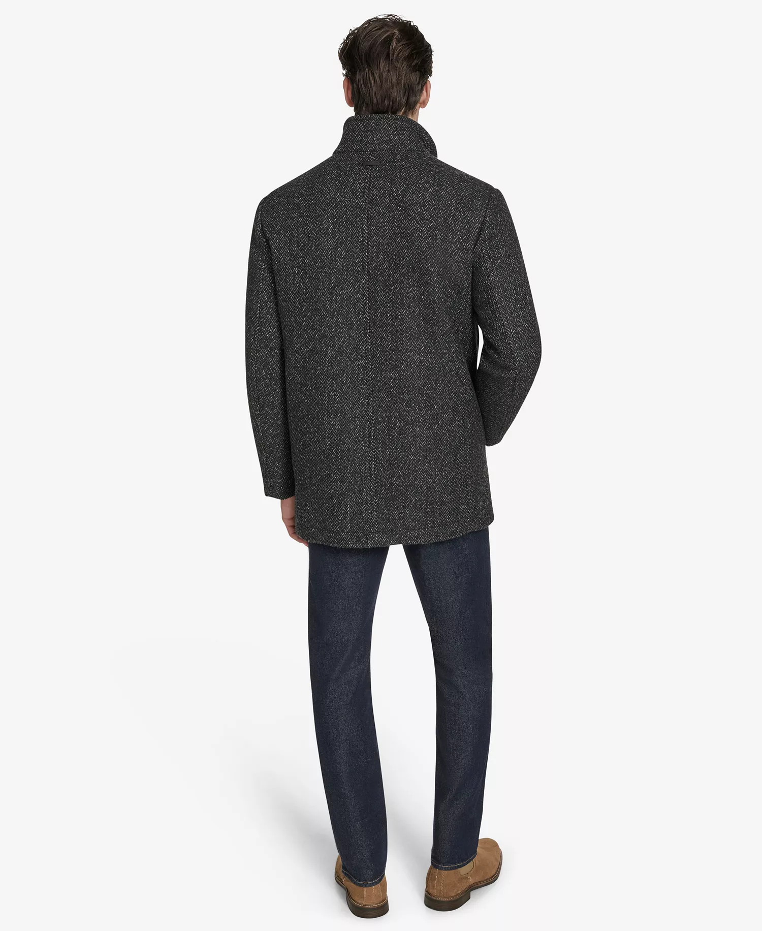 Men's Dorsey Plaid Jacket - Black Herringbone - 2XL