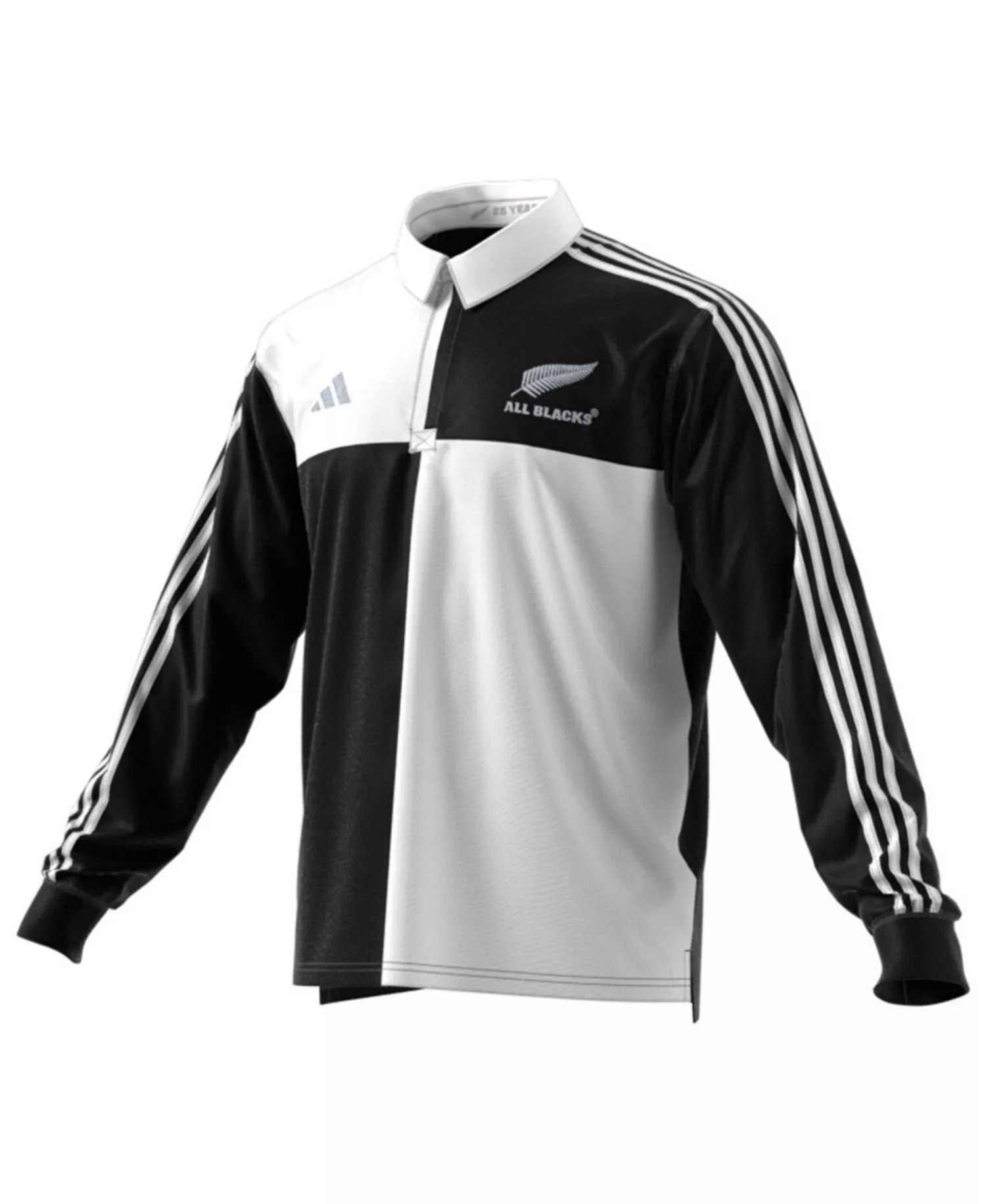 Men's Black New Zealand Rugby 2024/25 Long Sleeve Polo Jersey - Black - M