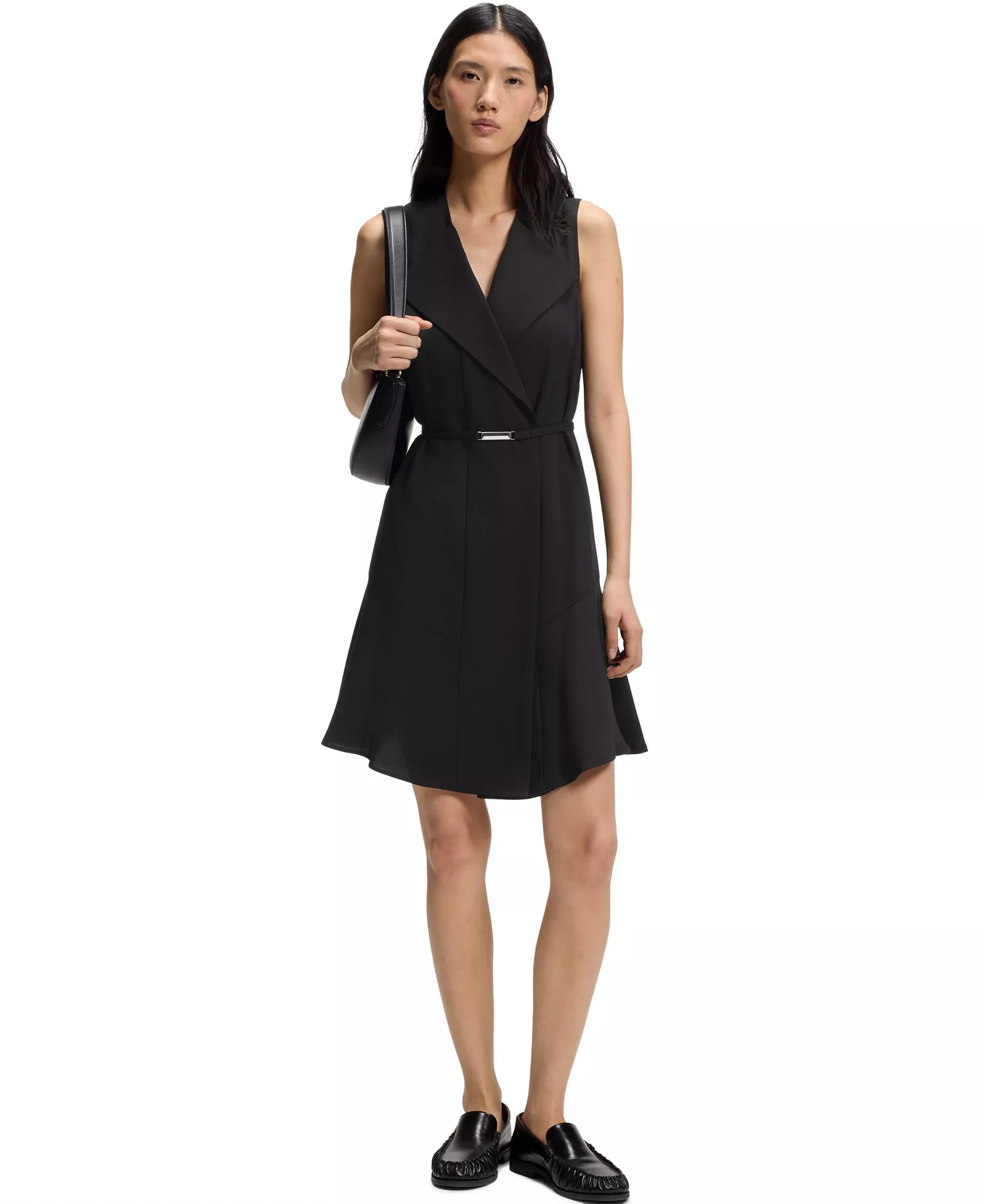 BOSS by Women's Soft Crepe Belted Wrap Dress - Black - 0