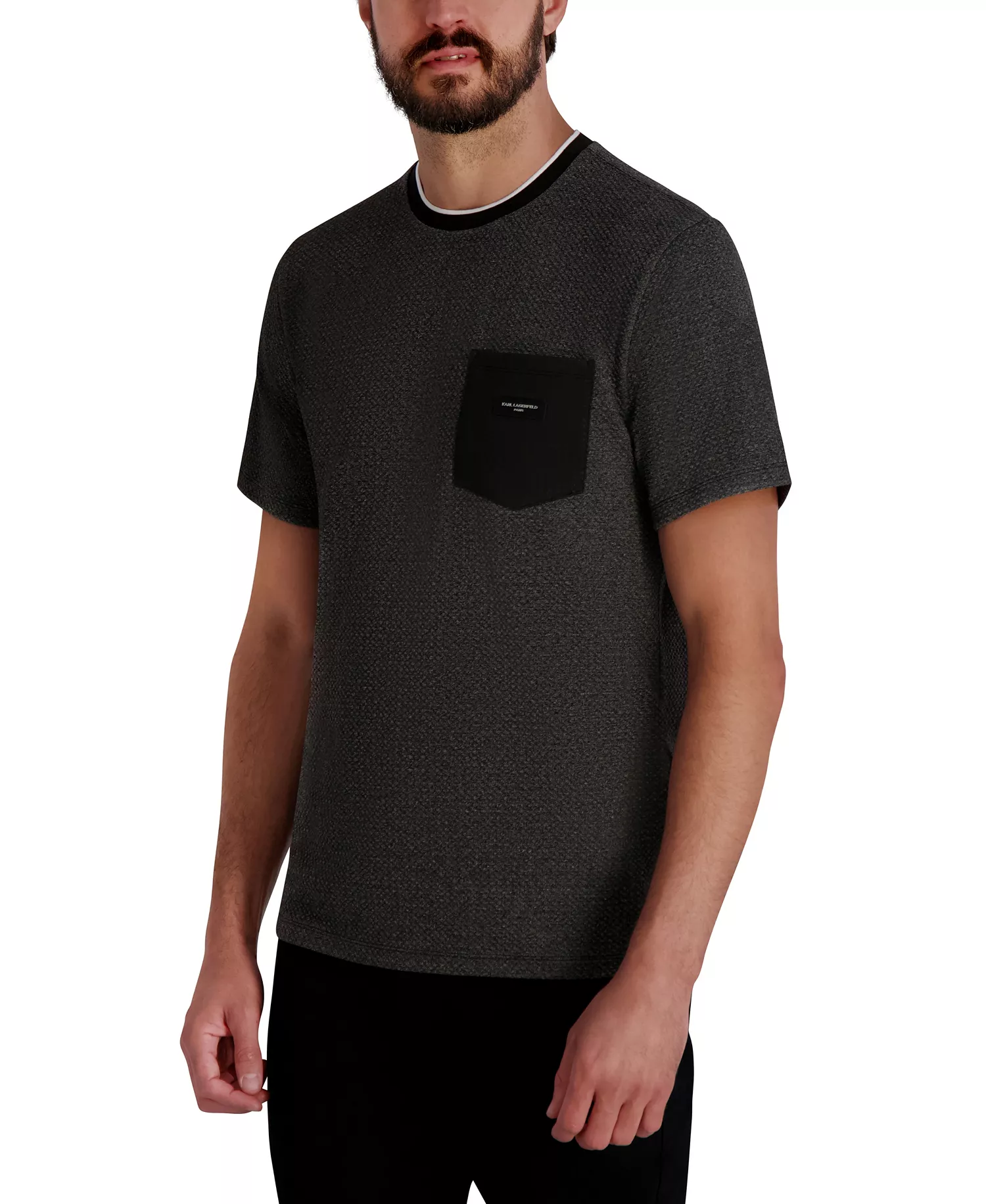 Men's Textured T-Shirt - Dark Gray - 2XL