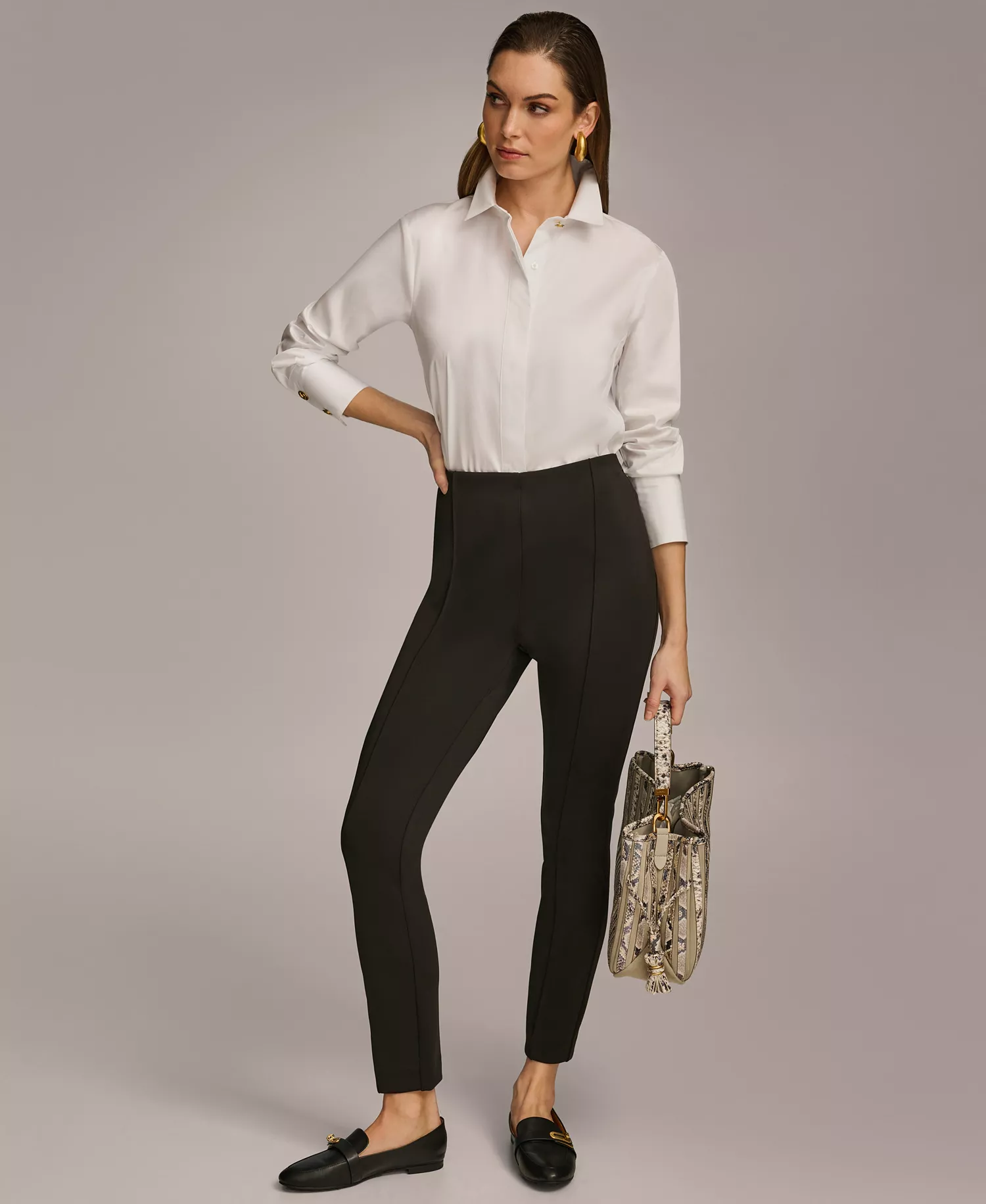 Petite Mid-Rise Ankle-Length Pants - Black - 0P