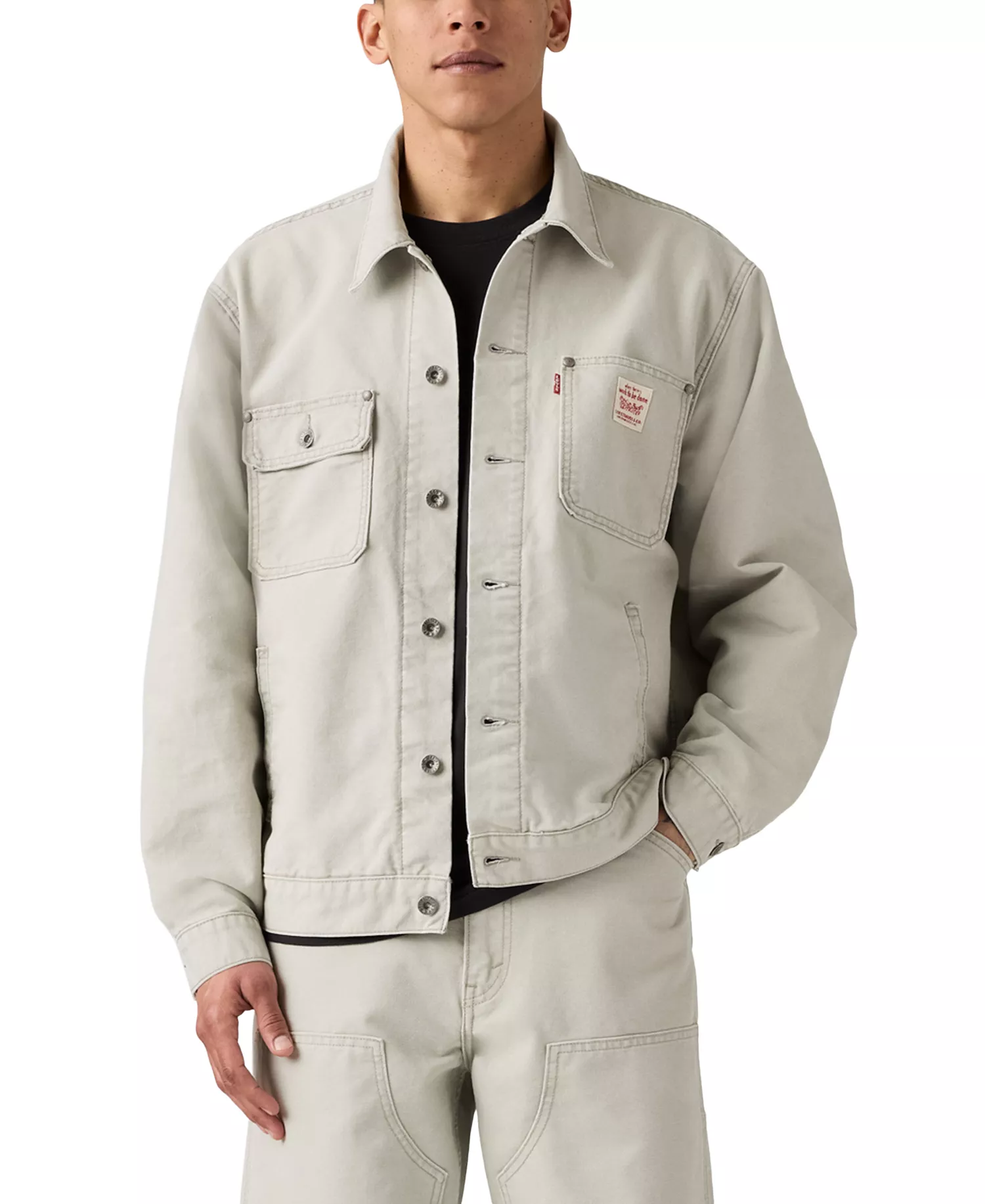 Men's Relaxed Fit Sunrise Trucker Jacket - Clay London Fog - 2XL