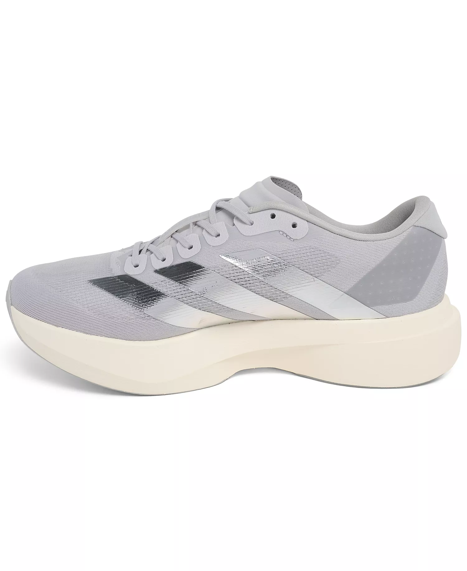 Men's Adizero EVO SL Running Sneakers from Finish Line - Gray, Silver - 9