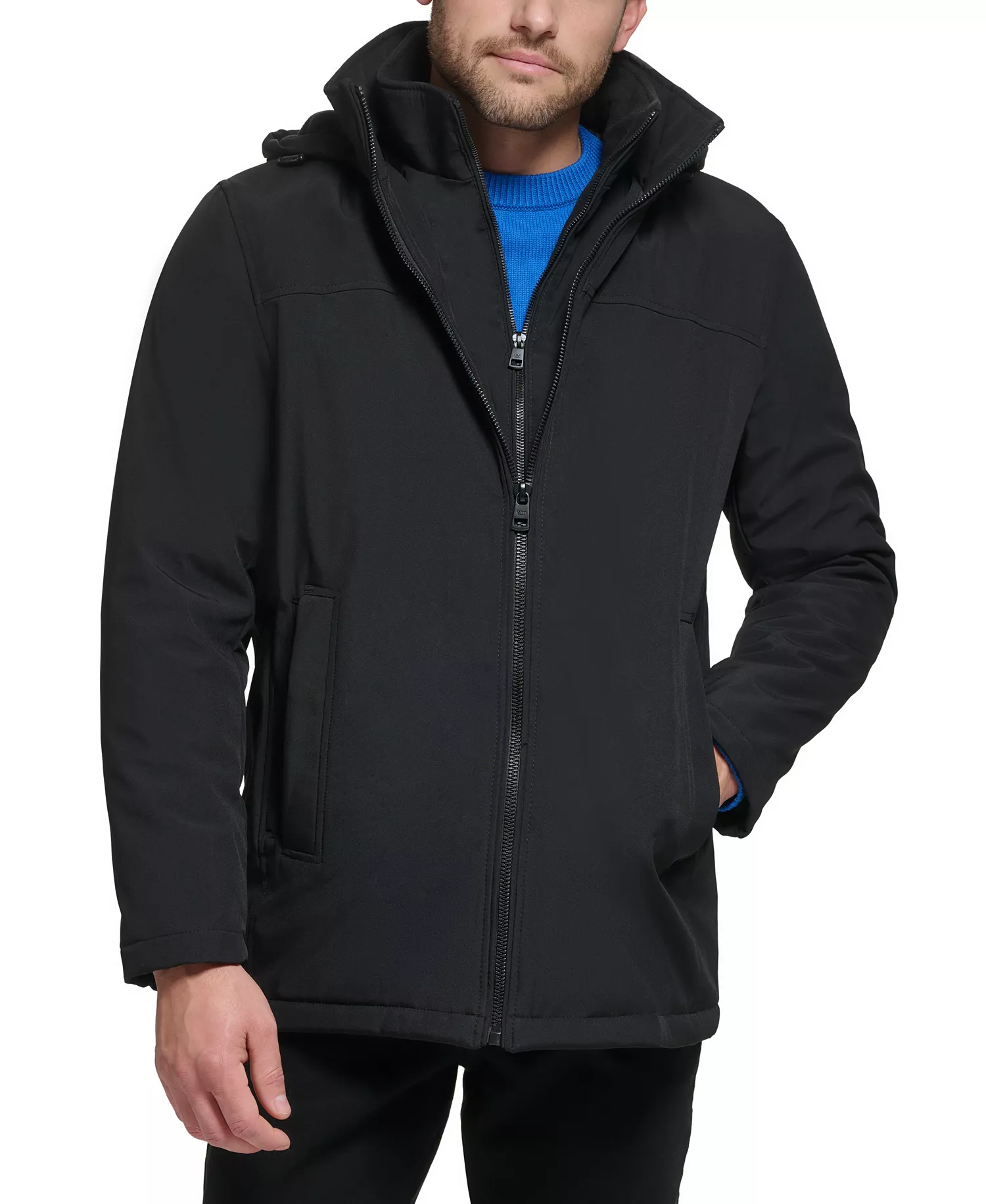 Men’s Infinite Stretch Jacket With Polar Fleece Lined Bib - Black - 2XL