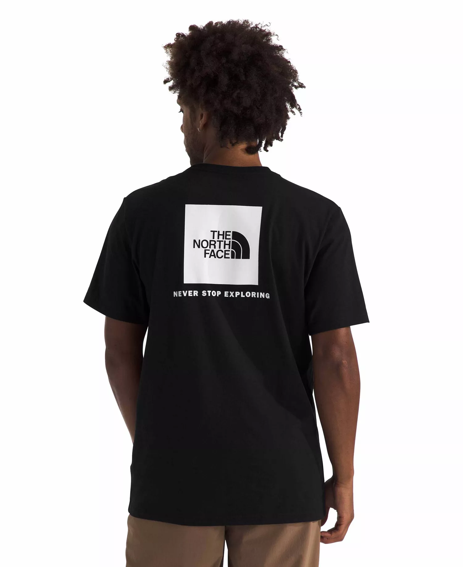 Men's Short Sleeve Core Box Never Stop Exploring T-shirt - Black, White - L