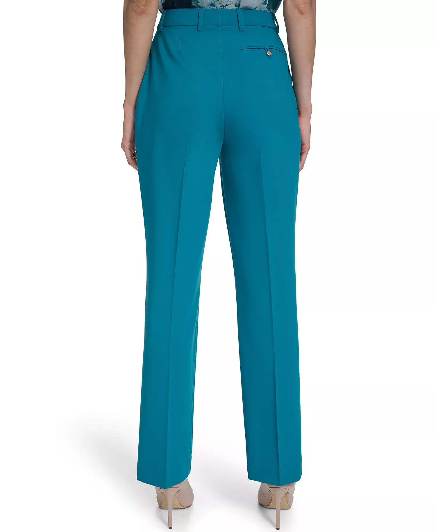 Women's Modern Straight Fit Pants - Petrol - 10