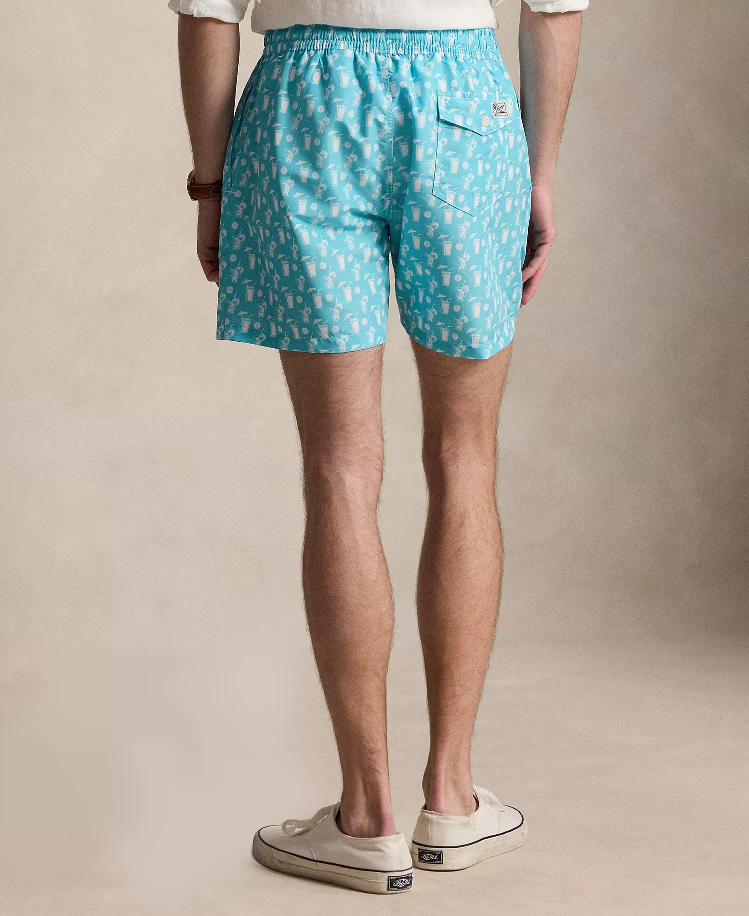 Men's Printed Swim Trunks - Blue Polo Cocktail Convo - 2XL