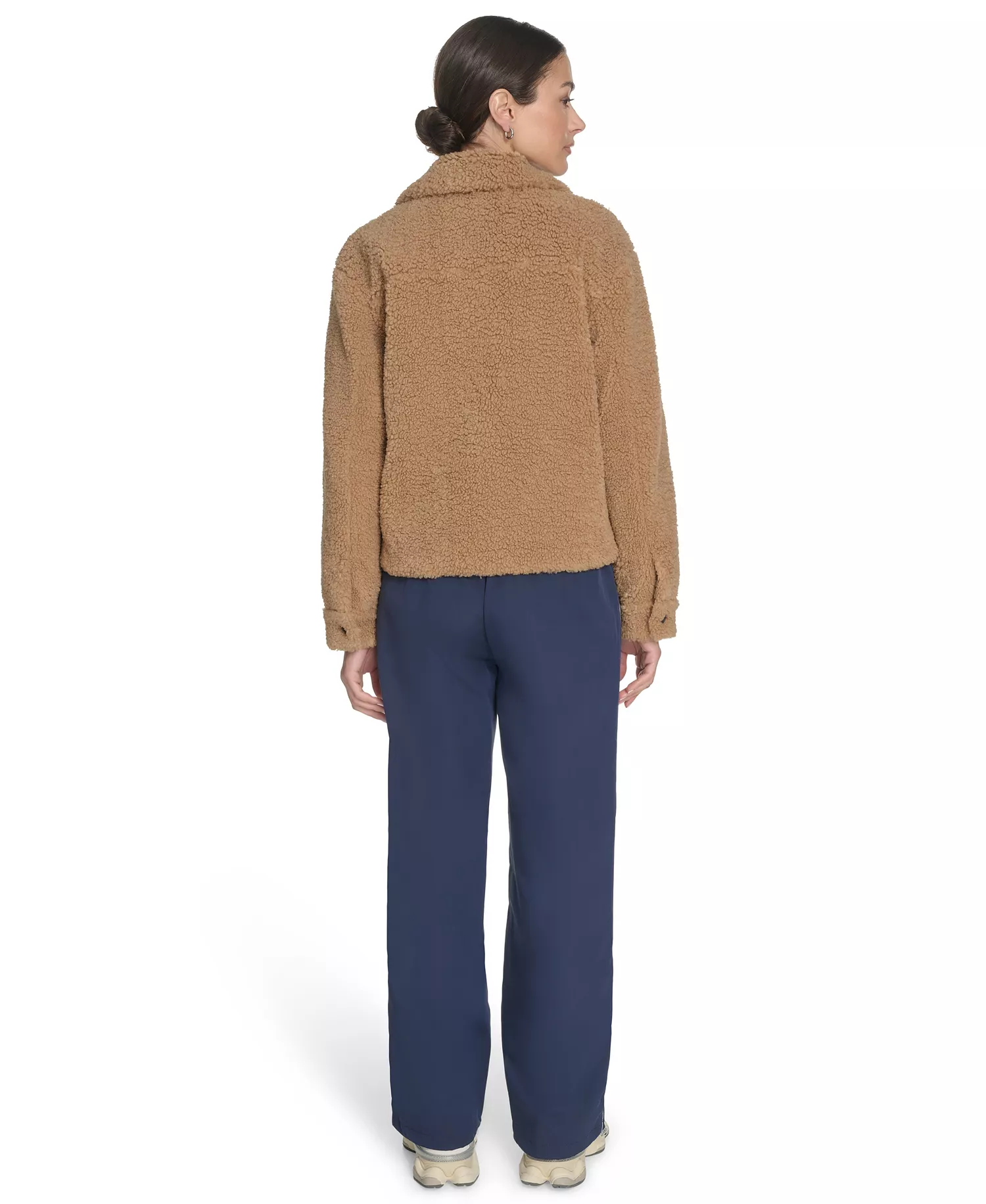 Women's Reversible Sherpa Jacket - Cream/black - L