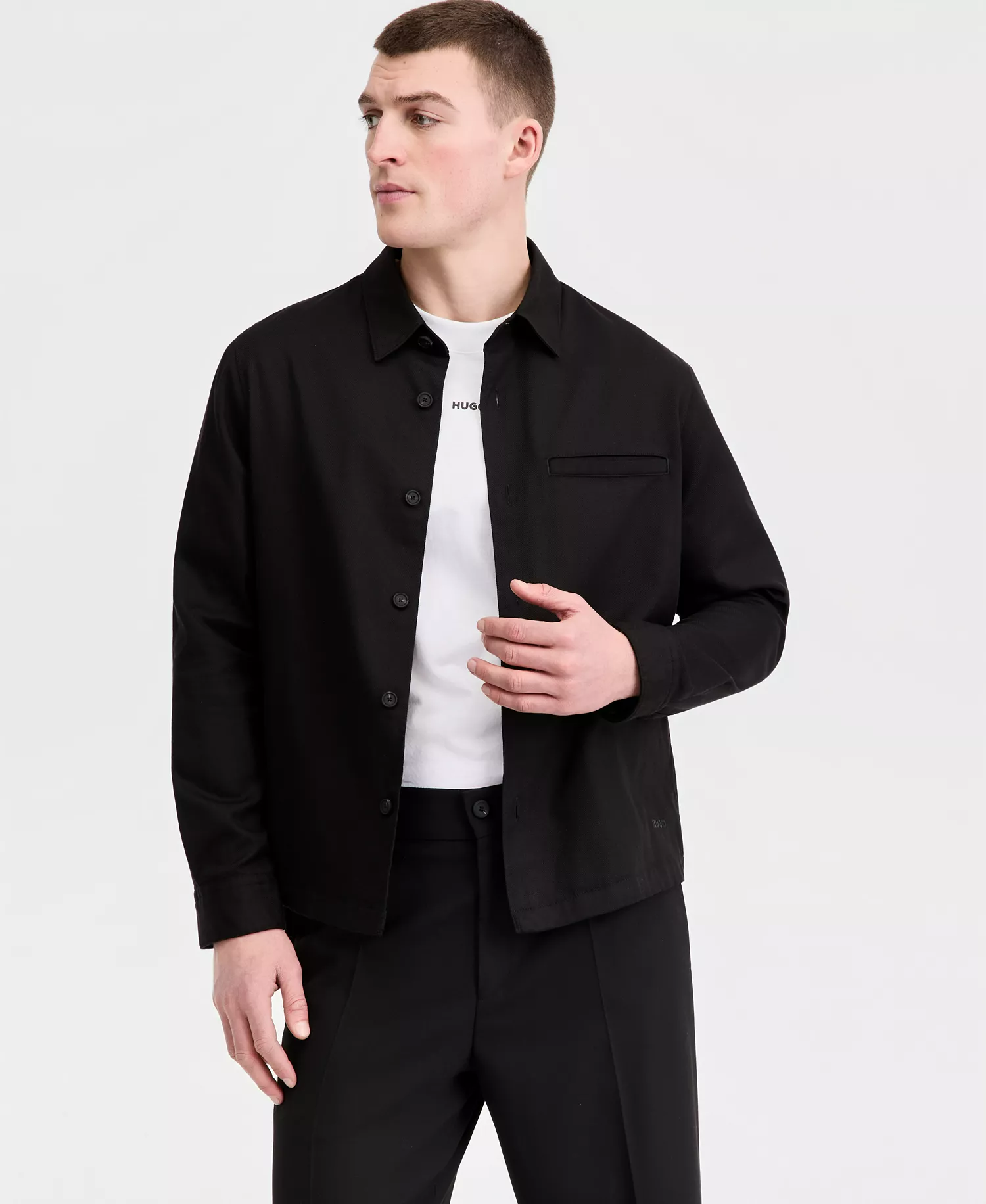 HUGO by Men's Enock Overshirt - Black - 2XL