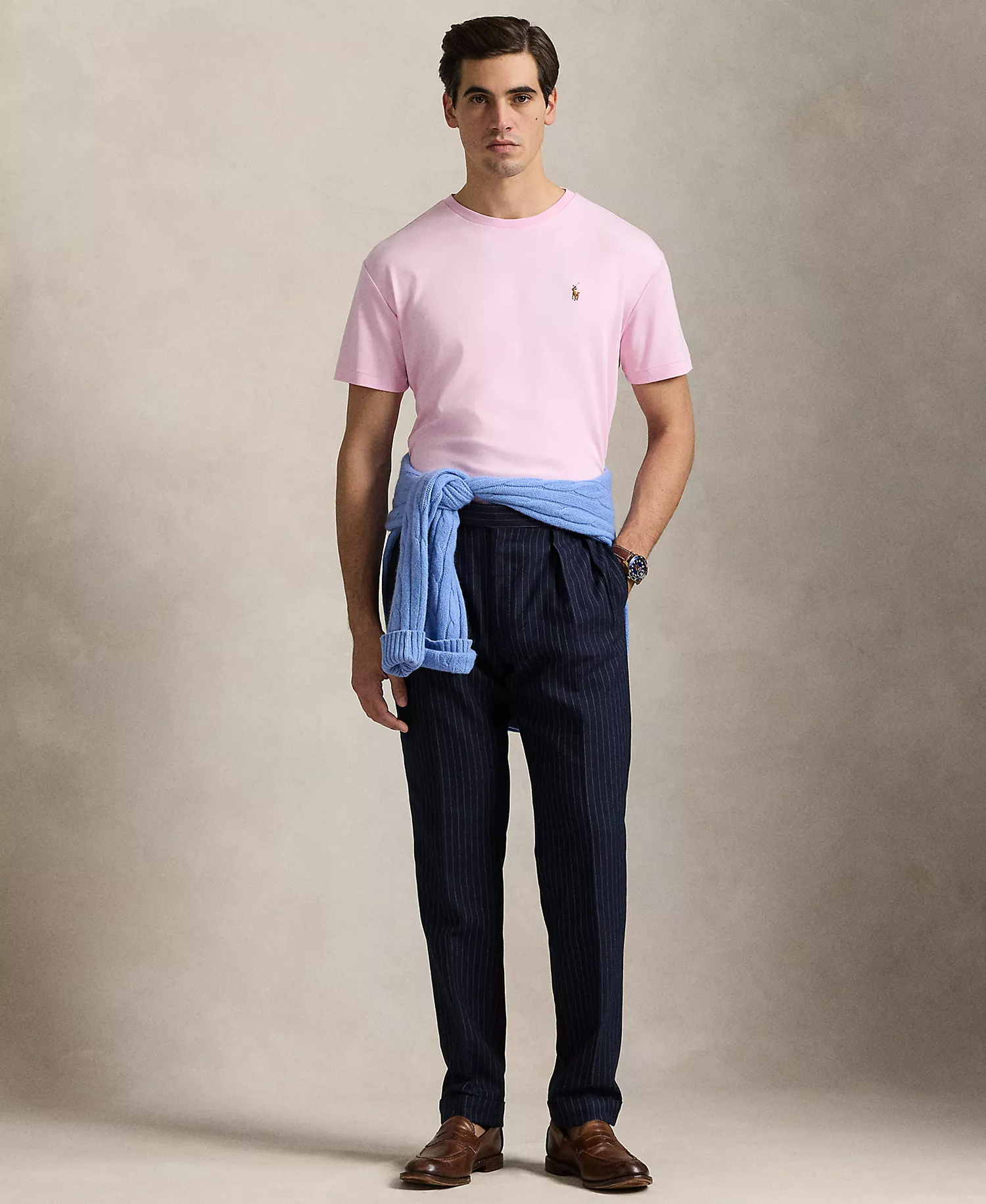 Men's Custom Slim Fit Soft Cotton T-Shirt - Carmel Pink - 2XL