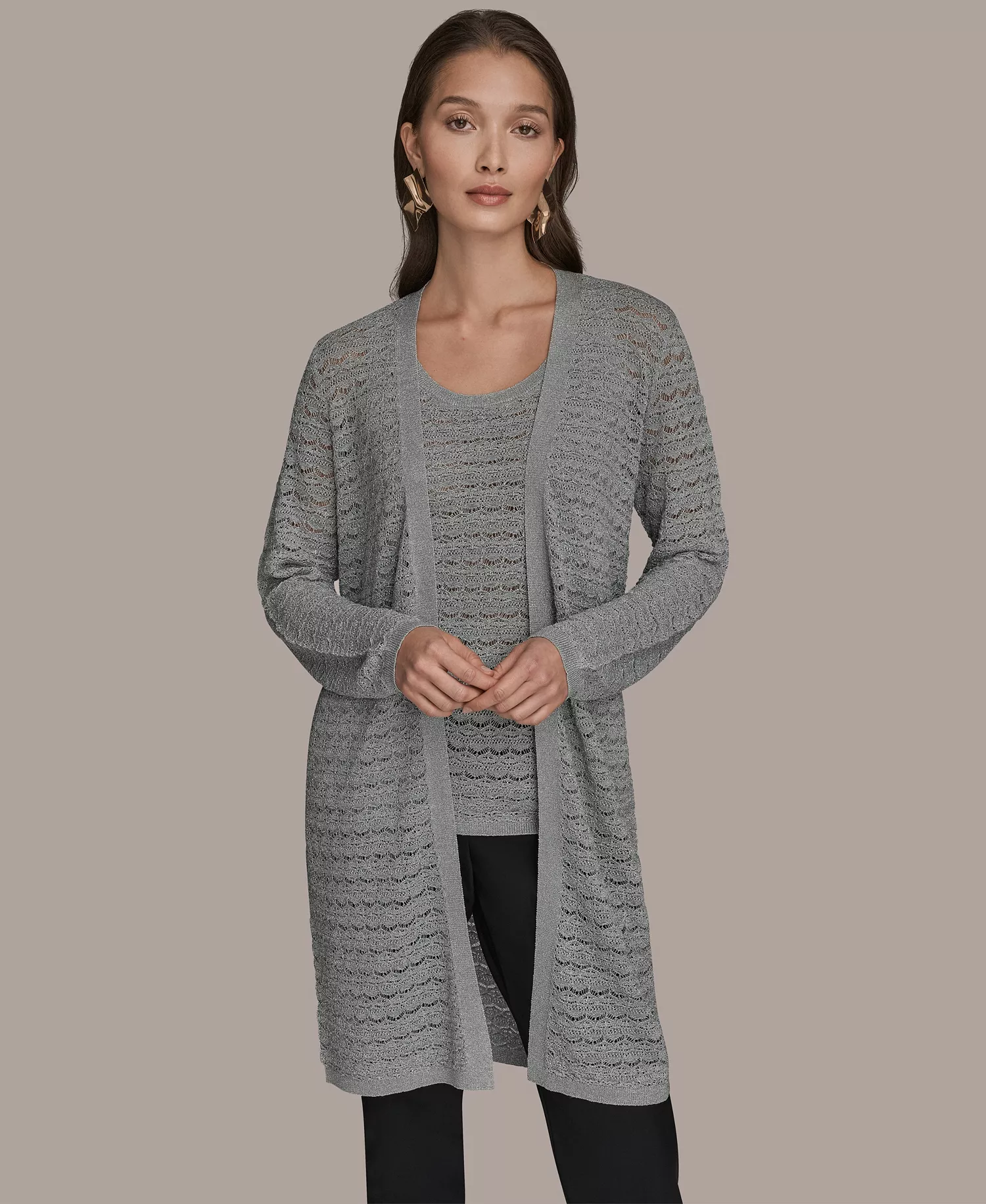 Women's Long-Sleeve Open Front Cardigan - Vapor - L