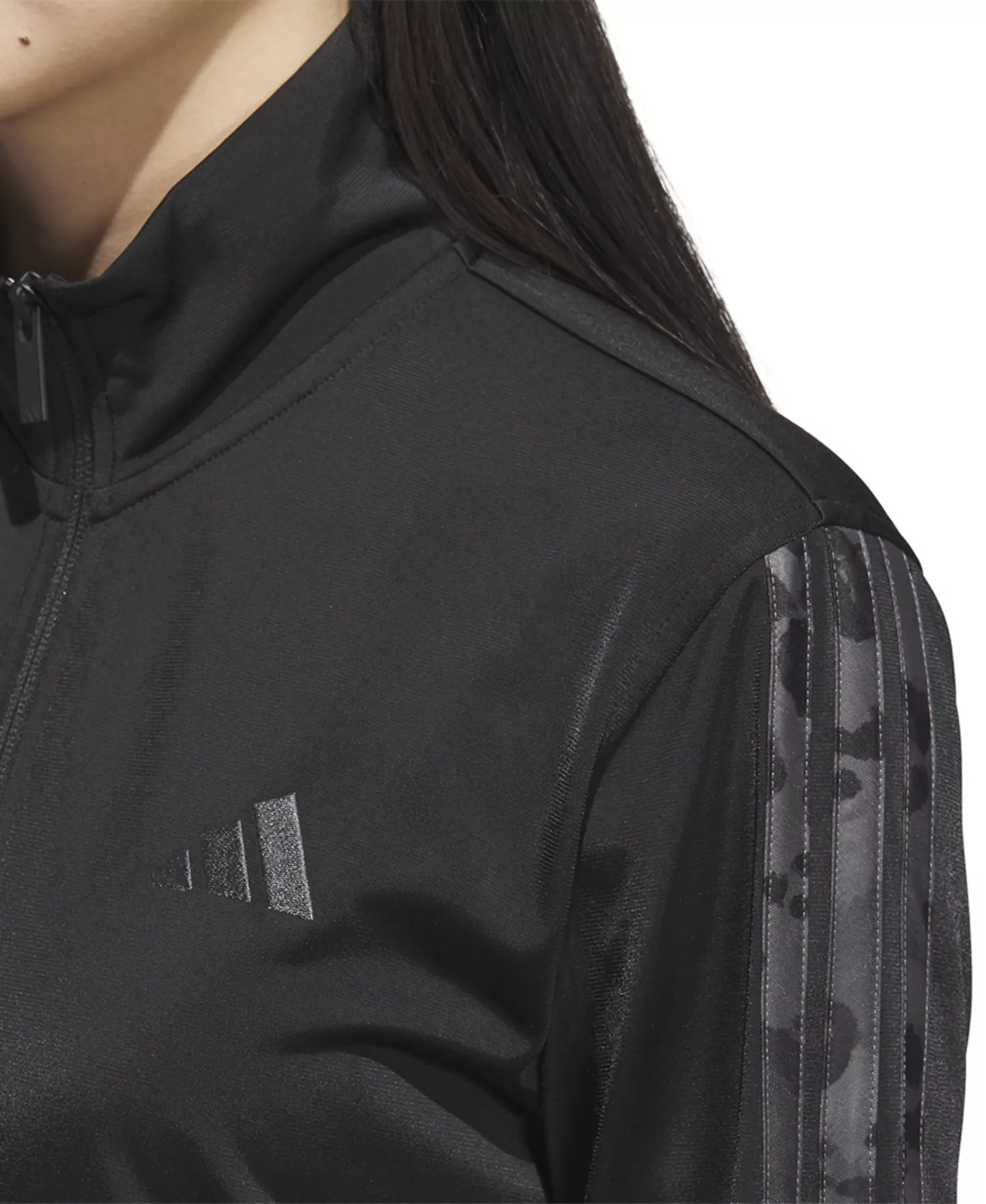 Women's Animal-Print Stripe Tricot Track Jacket - Black/multicolor - L