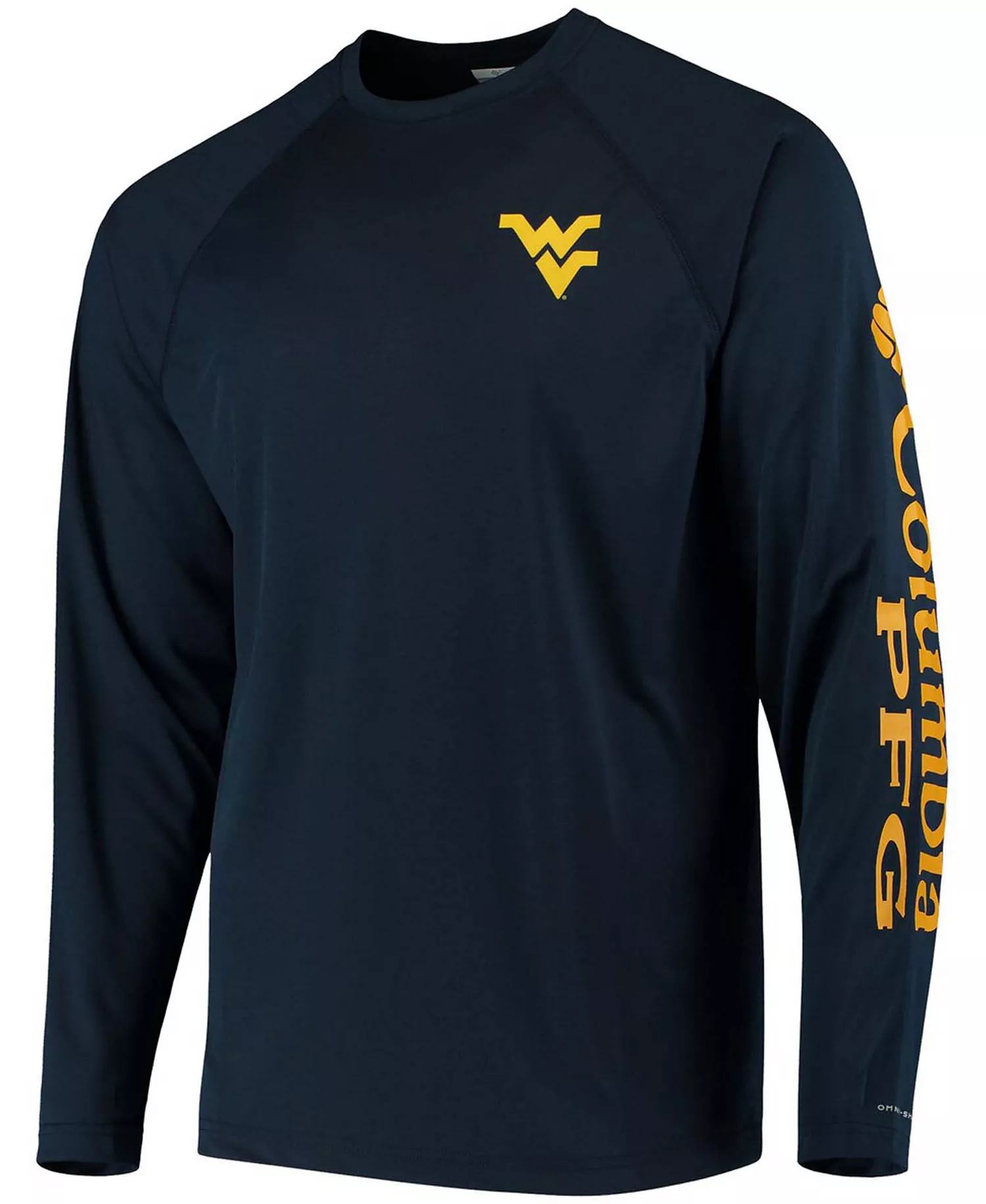 Men's PFG Navy West Virginia Mountaineers Terminal Tackle Omni-Shade Long Sleeve T-shirt - Navy - L