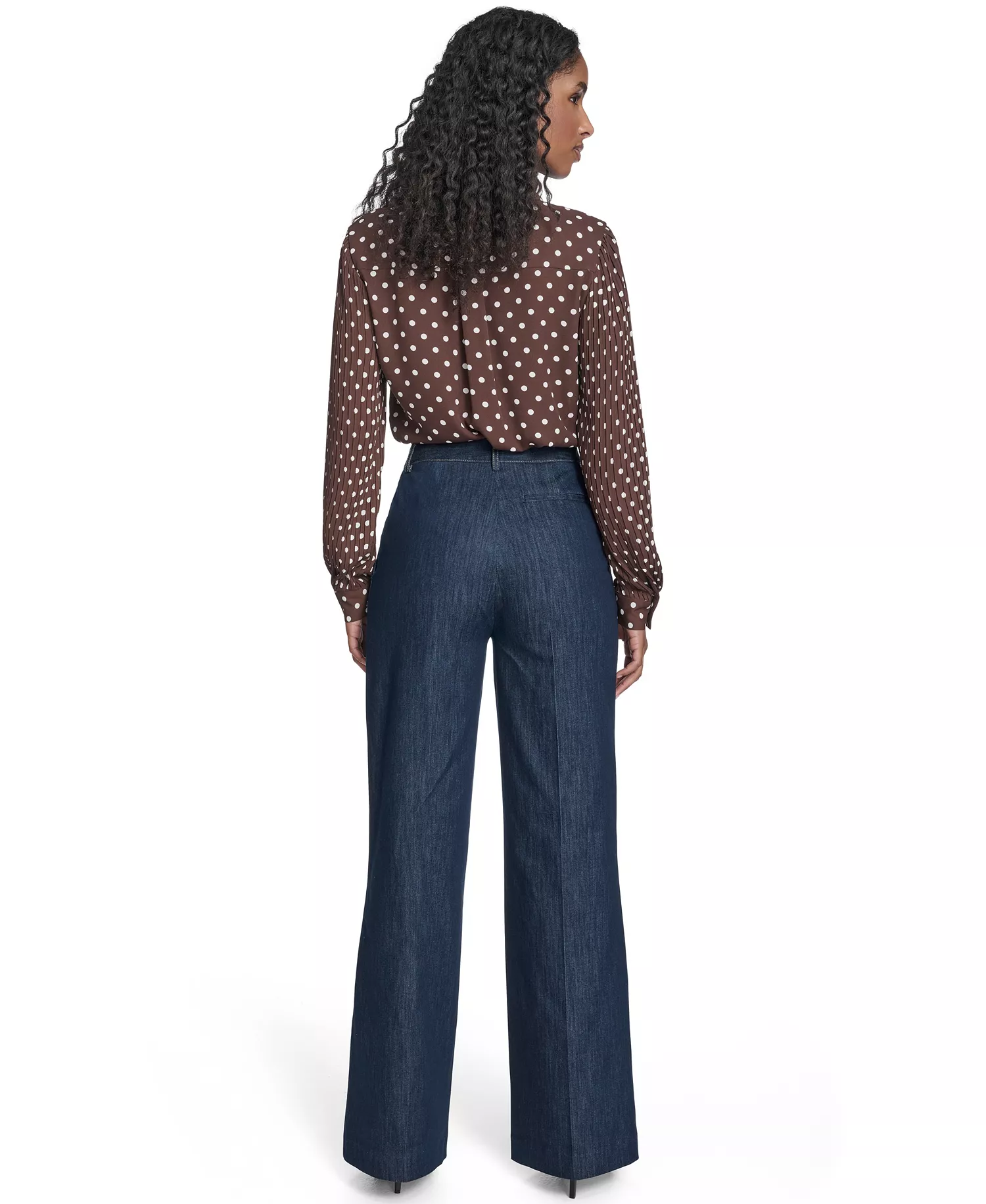 Women's High Rise Denim Sailor Pants - Navy - 10