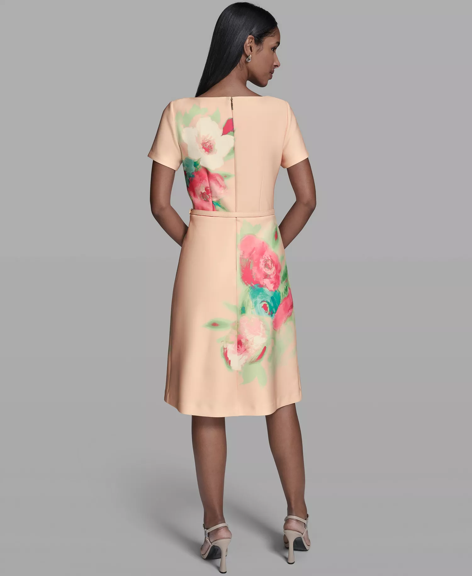 Women's Floral Placed A-Line Dress - Pearl Blush Multi - 0