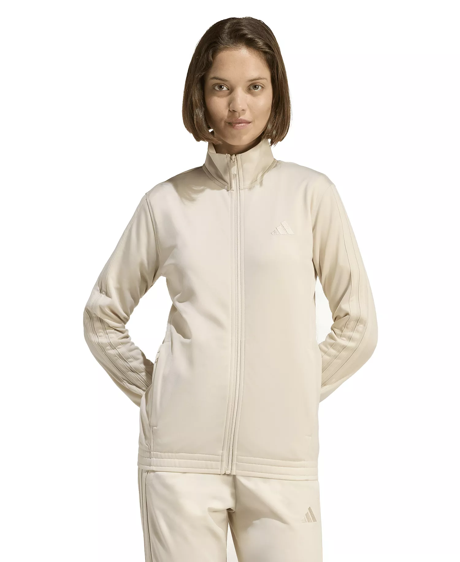 Women's Tricot 3-Stripes Sportswear Track Jacket - Beigekhaki - 2XL