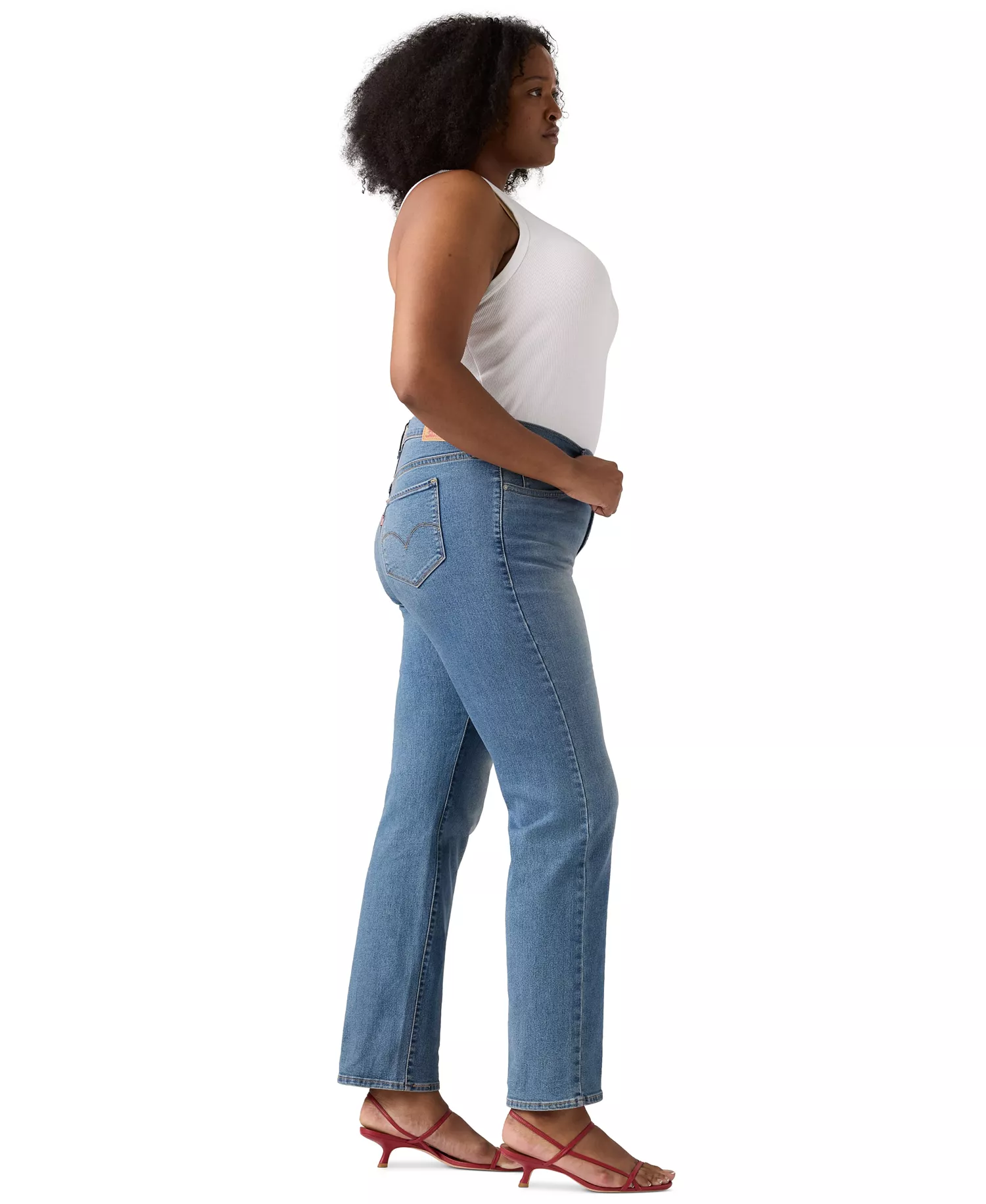 Trendy Plus Size 314 Mid-Rise Shaping Straight-Leg Jeans - Eternal Indigo - 14W