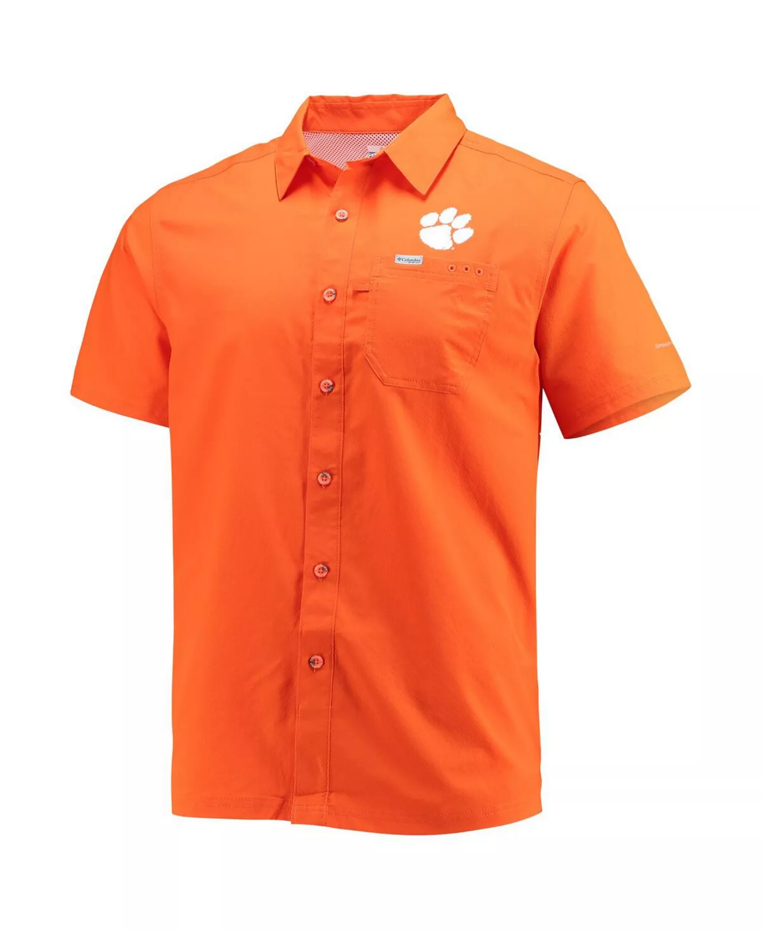 Men's Orange Clemson Tigers Slack Tide Camp Button-Up Shirt - Orange - L