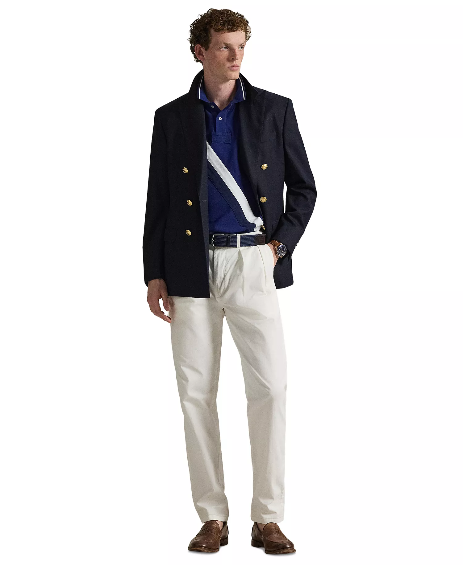 Men's Custom Slim-Fit 20th Anniversary Polo Shirt - Fall Royal - L