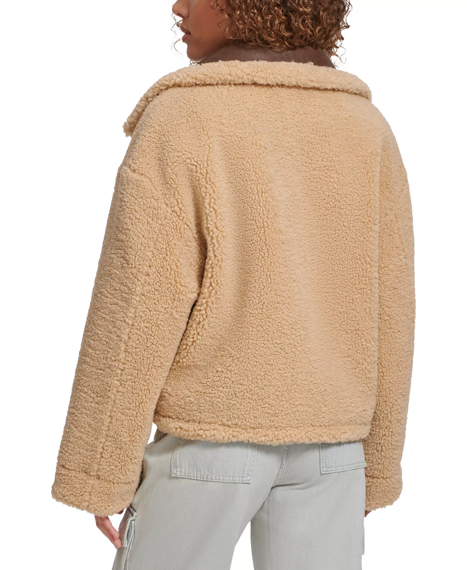 Women's Reversible Sherpa Shorty Jacket - Sesame - L